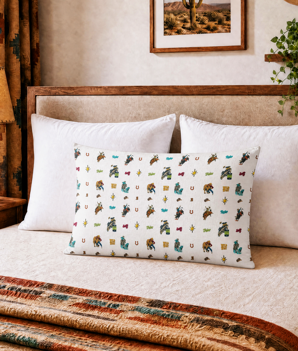 Baha Ranch the Last roundup Collage Pillow Case Made in America