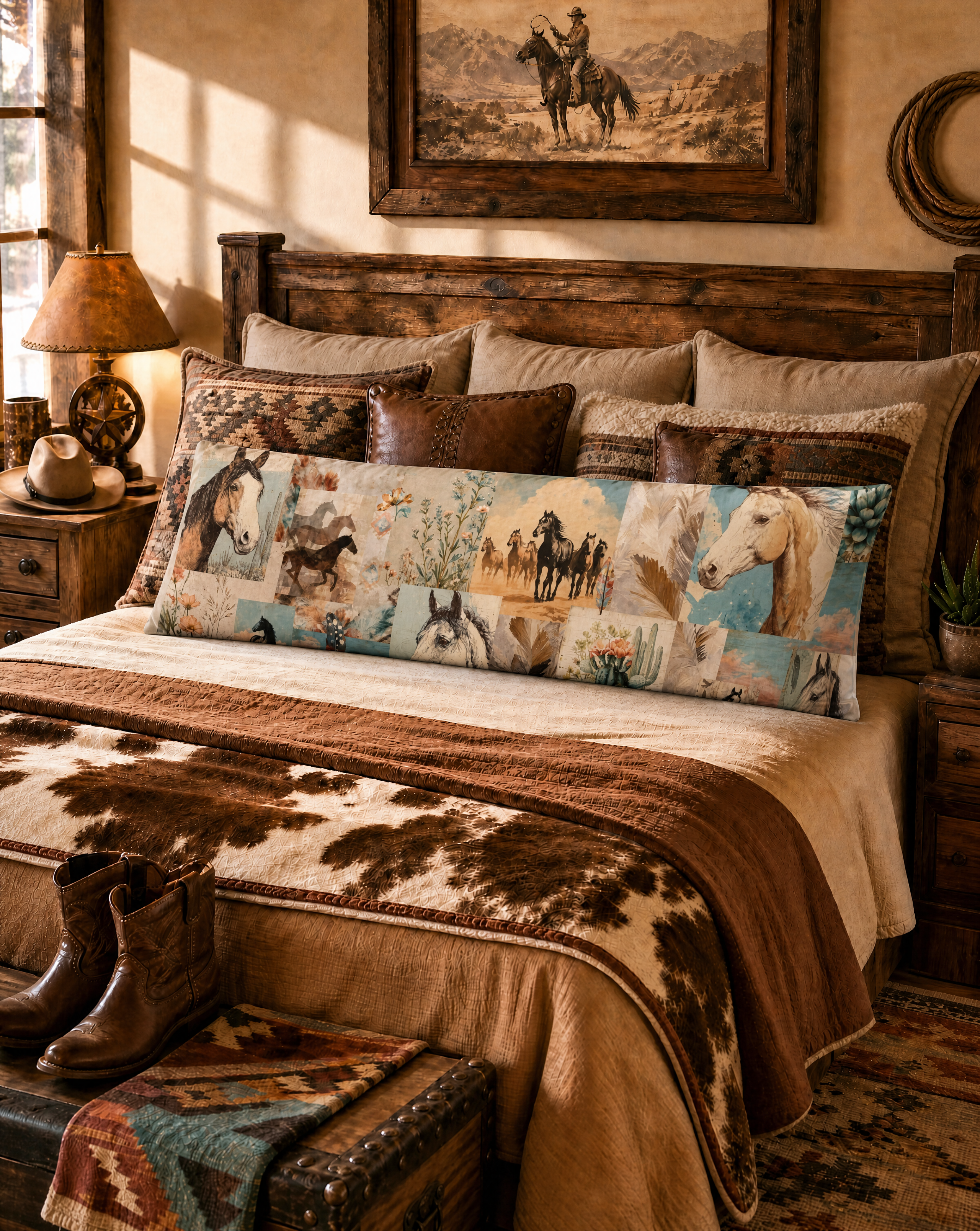 Baha Ranch Bohemian Dreams Western Body Pillow Cover Made in America