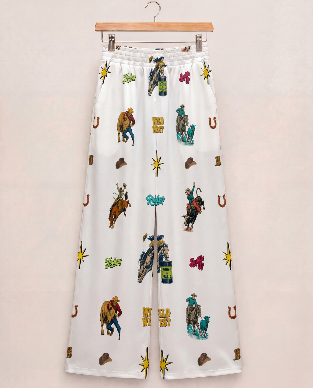 Baha Ranch The Last Roundup Rodeo High Waisted Wide Leg Pants