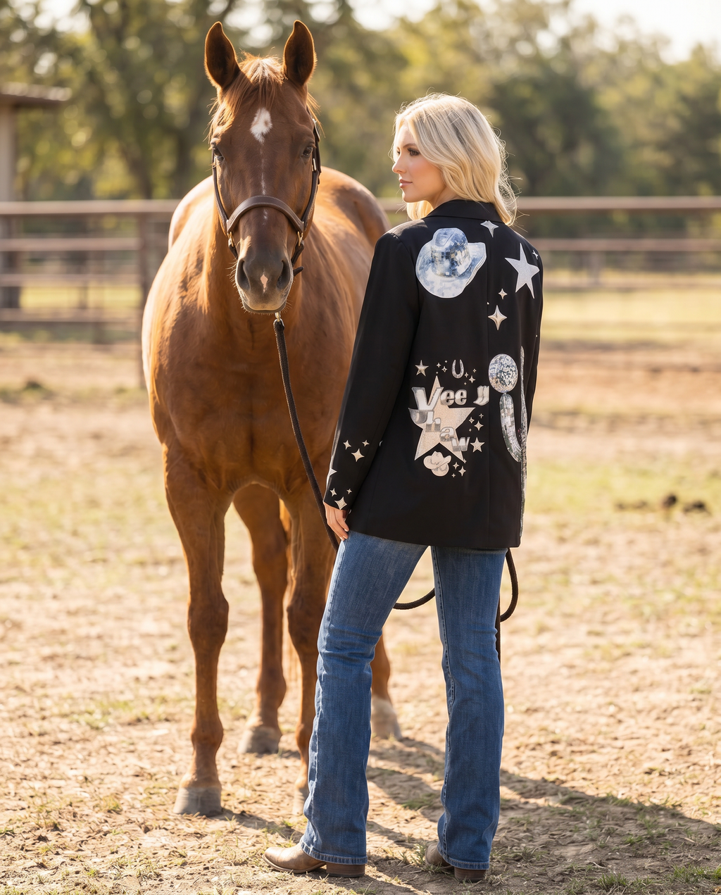 Baha Ranch Rhinestone Cowgirl Yeehaw Blazer