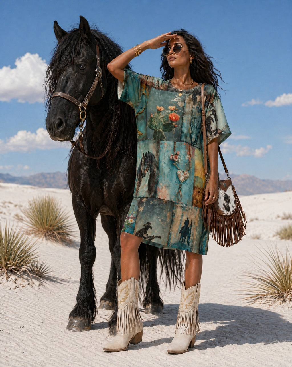 Baha Ranch Turquoise Dreams T Shirt Dress or Sleep Shirt