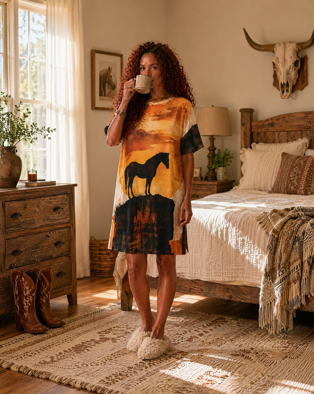 Baha Ranch Canyon Mustang T Shirt Dress or Sleep Shirt