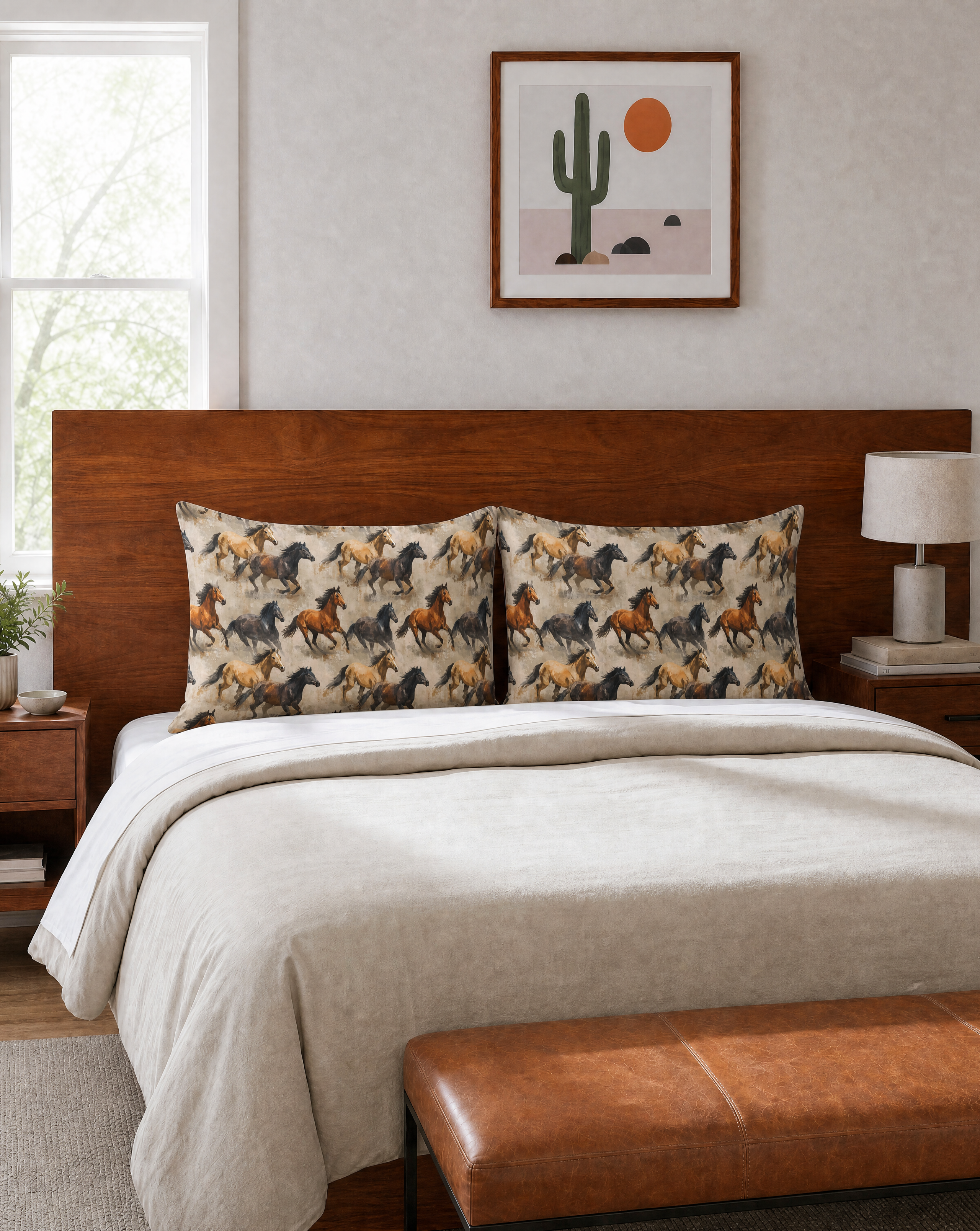 Baha Ranch Wild Horses Pillowcase Made in America