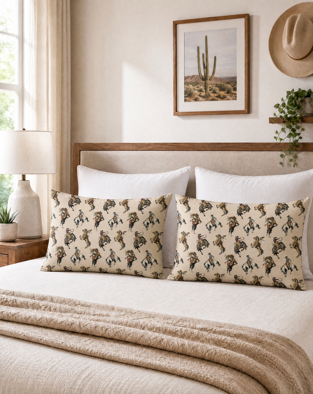 Baha Ranch Vintage Cowgirl Pillow Case Made in America