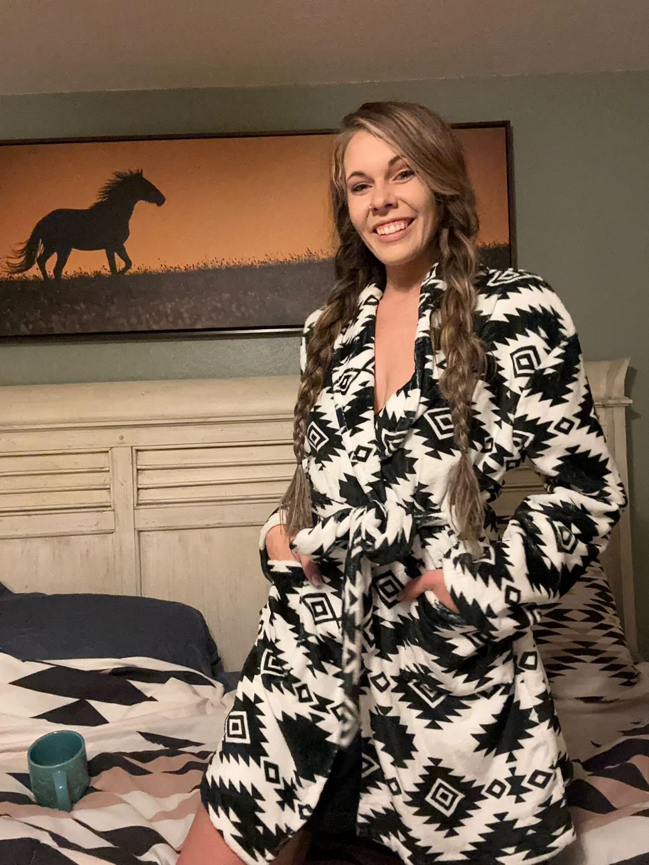 Baha Ranch Black Aztec Women's Western Bath Robe