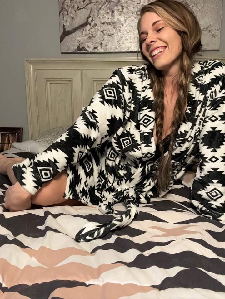 Baha Ranch Black Aztec Women's Western Bath Robe