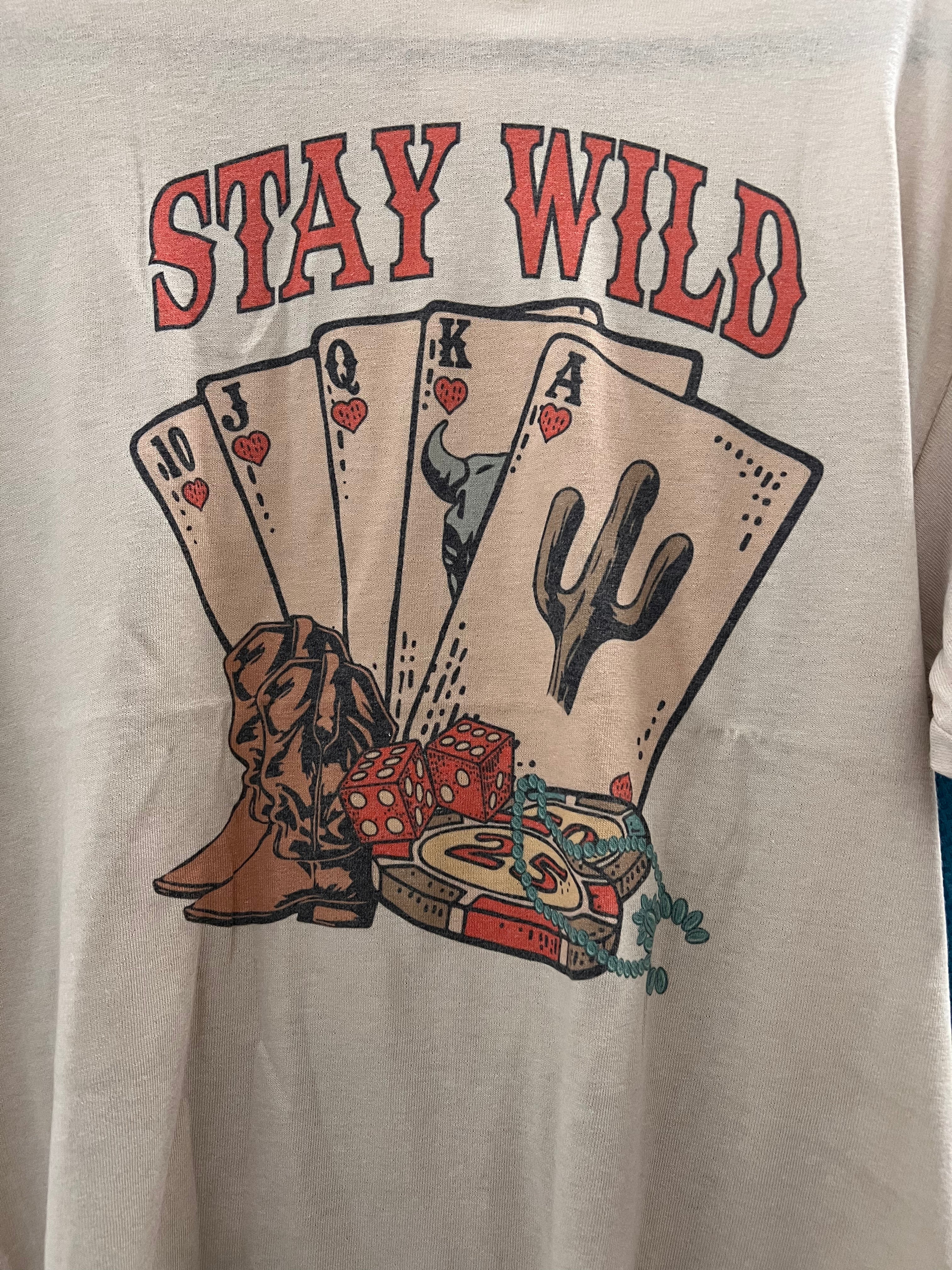 "Stay Wild" Western Graphic Tee — Pre-Shrunk 50/50 Blend Sublimation Western Statement