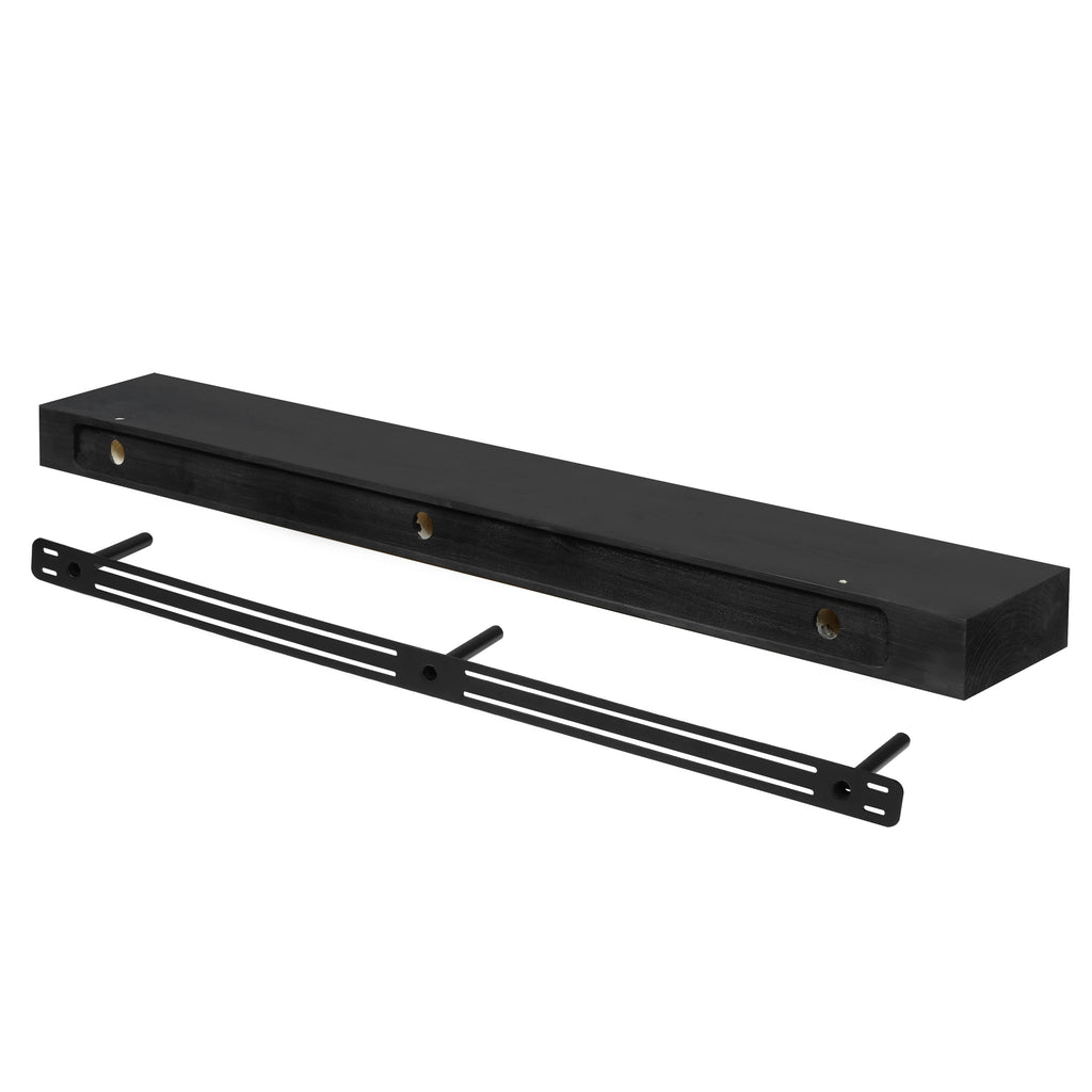 Smooth Solid Floating Timber Fireplace Mantel Shelf
