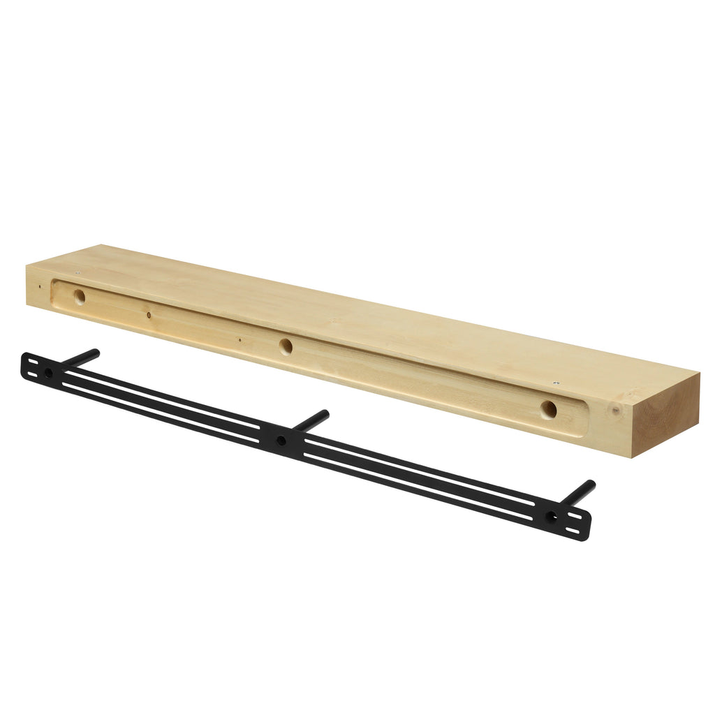 Smooth Solid Floating Timber Fireplace Mantel Shelf
