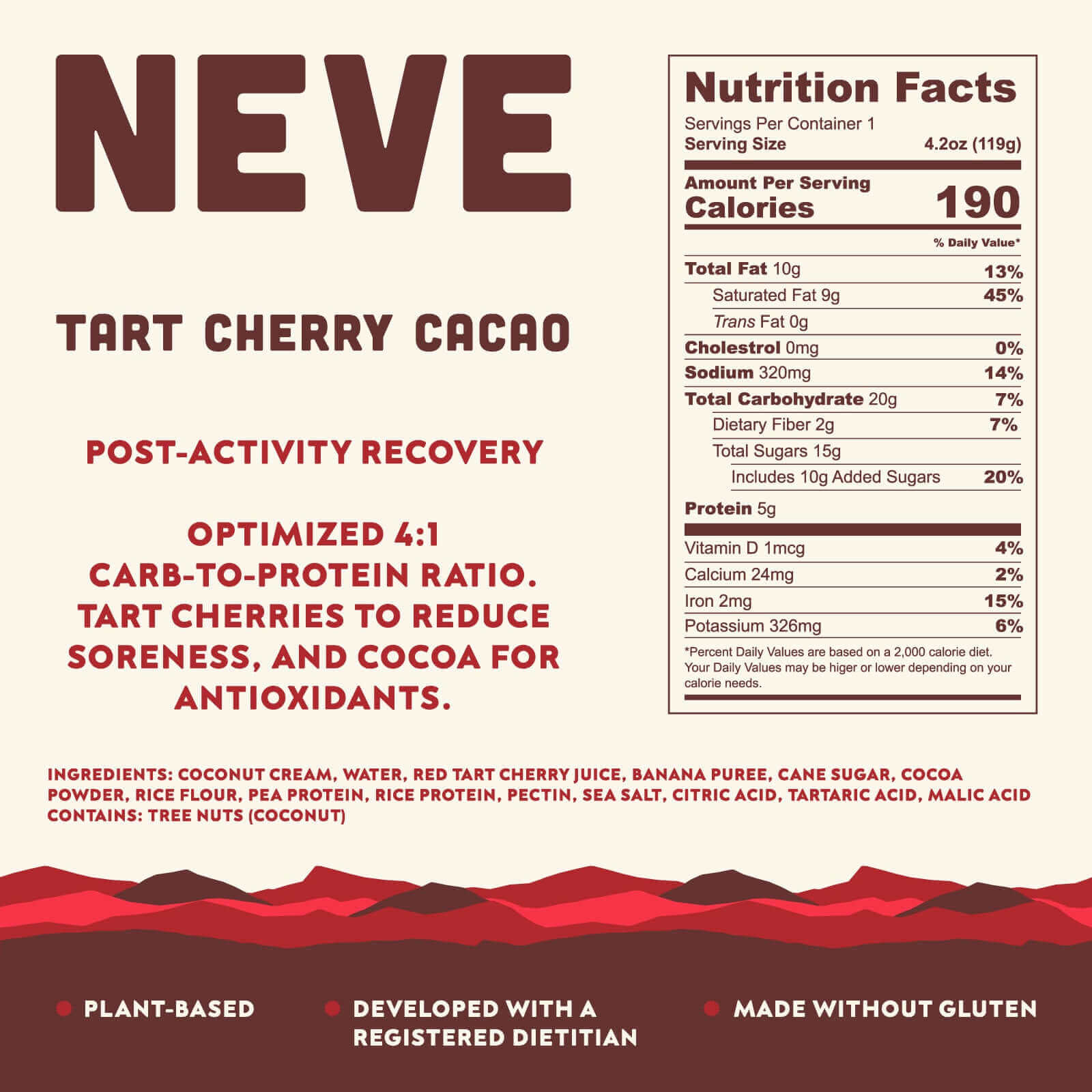 Tart Cherry Cacao Plant-Based Recovery Smoothie Pouch