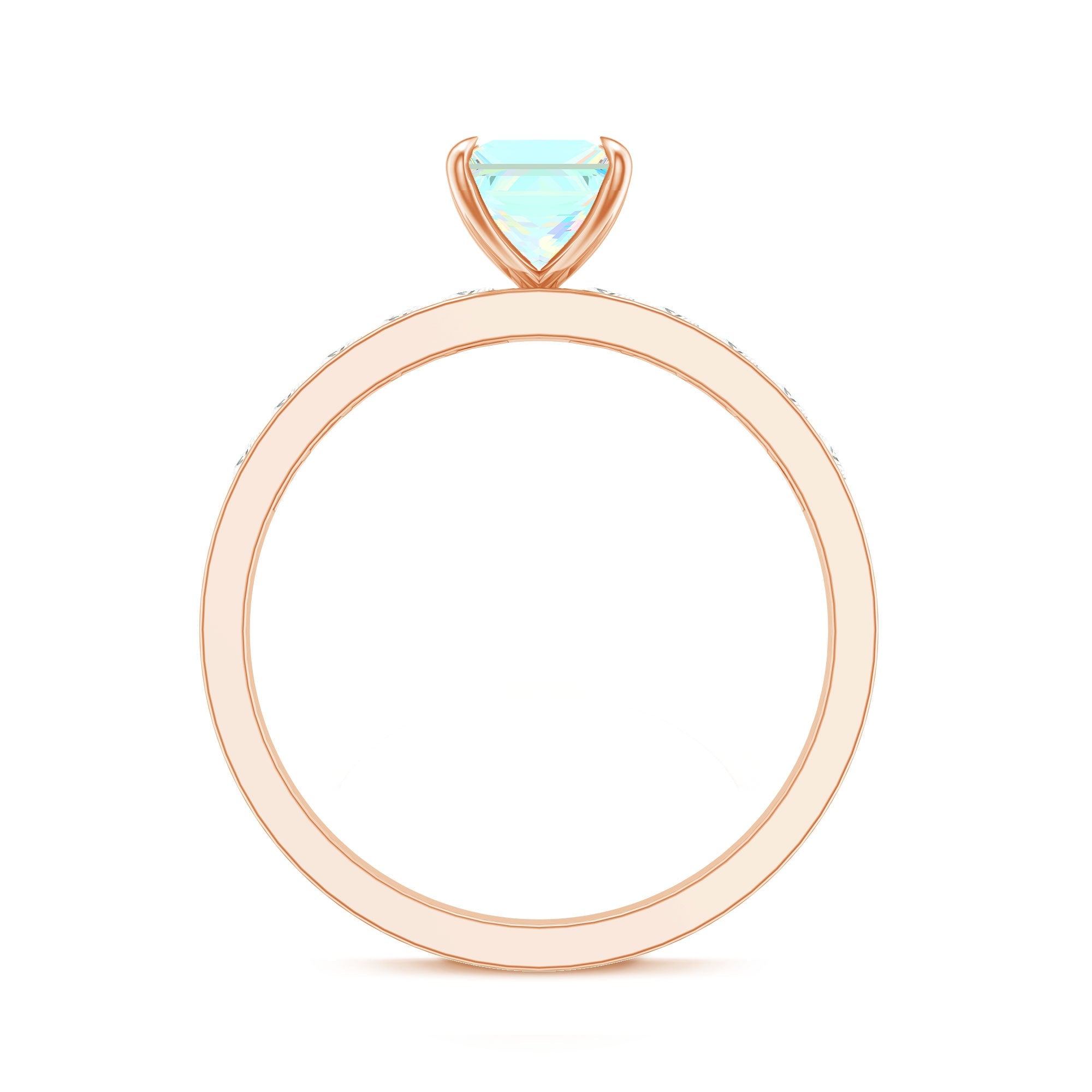 Certified Real Ethiopian Opal Princess Cut Engagement Ring with Diamond