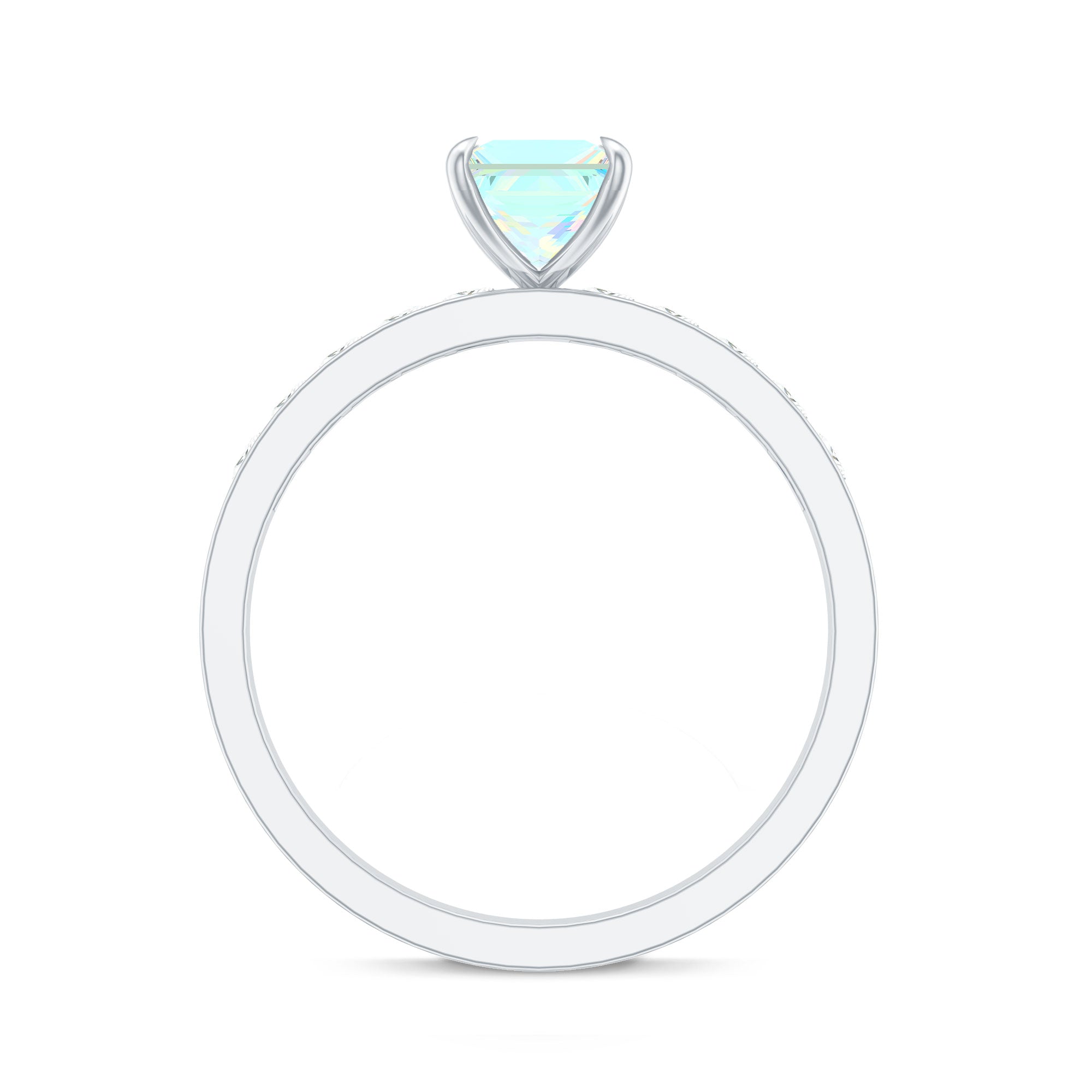 Certified Real Ethiopian Opal Princess Cut Engagement Ring with Diamond