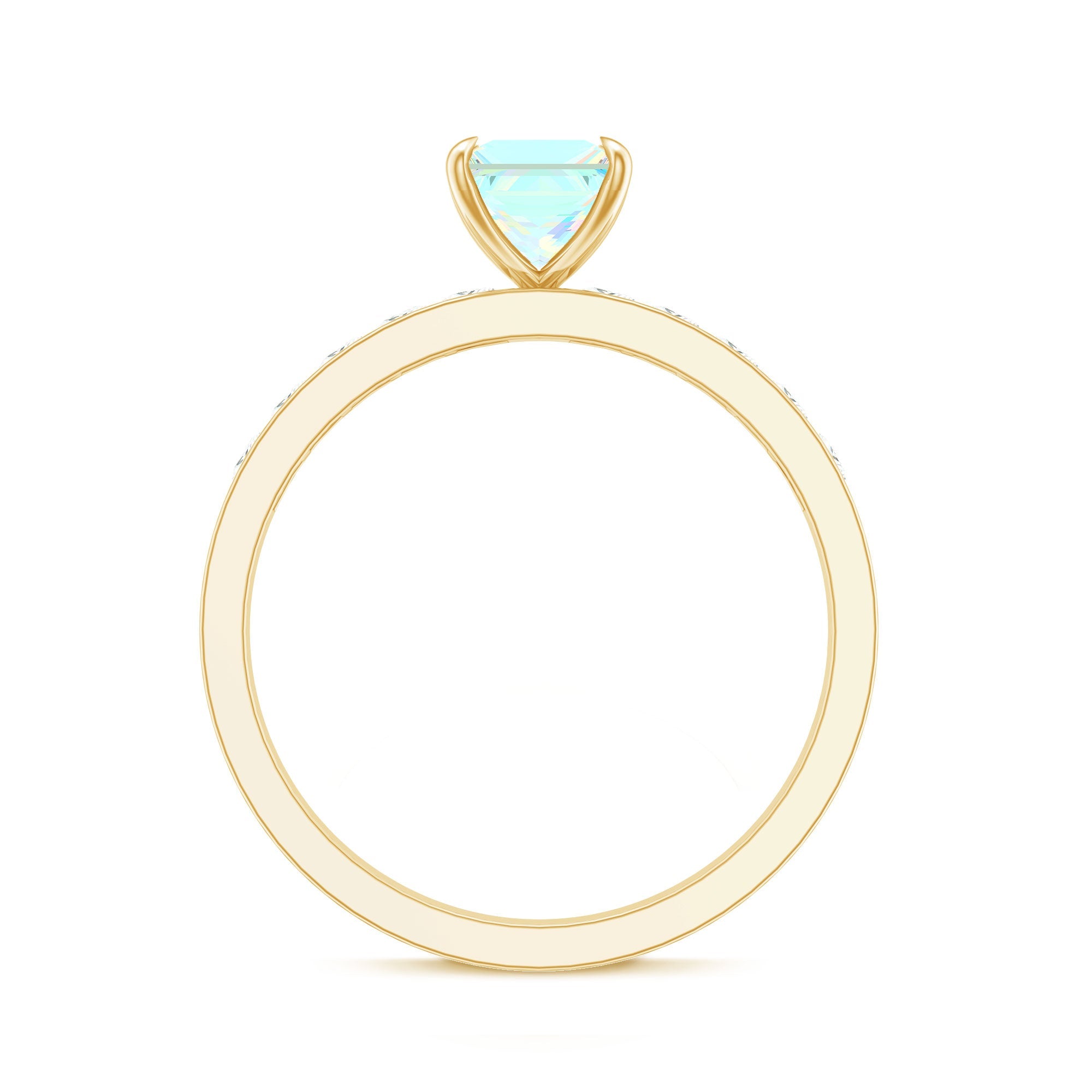 Certified Real Ethiopian Opal Princess Cut Engagement Ring with Diamond