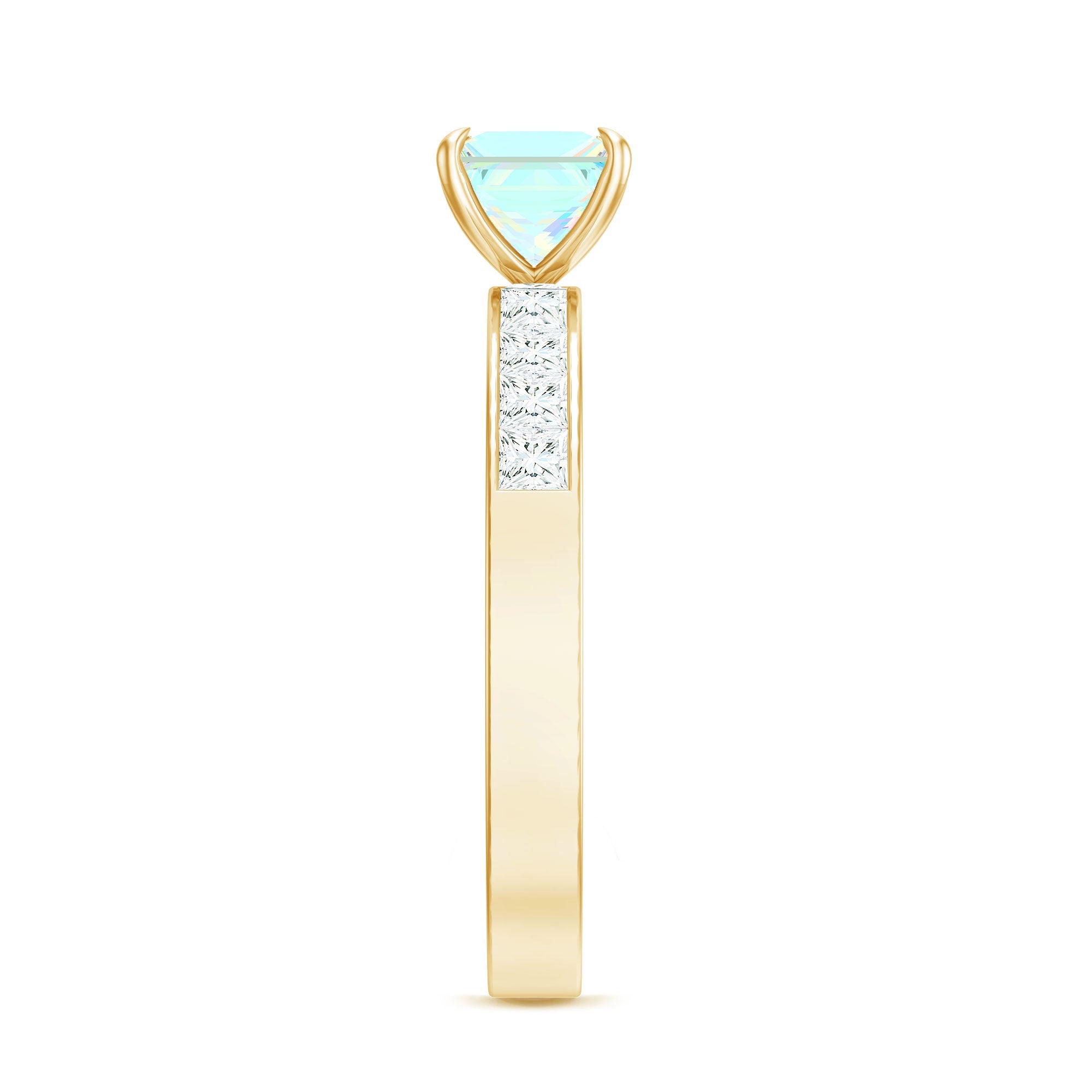 Certified Real Ethiopian Opal Princess Cut Engagement Ring with Diamond