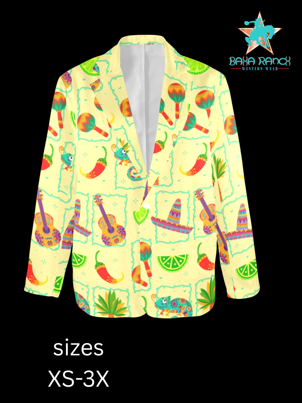 Baha Ranch Colores De Mexico Festival Blazer Women's Blazer