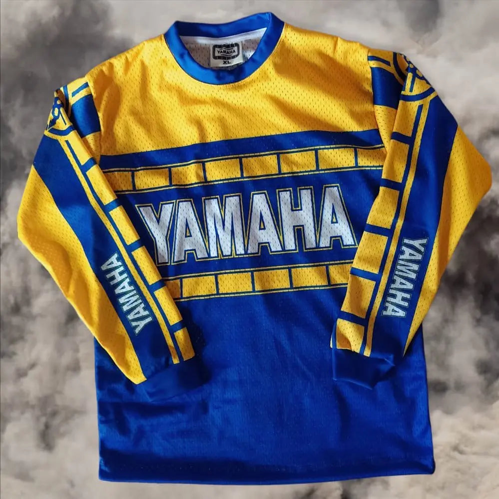 2026 Summer New Retro Yamaha Fashion Casual Long Sleeved Cycling Suit Men Racing Oversized Breathable Quick Drying Sports Shirt