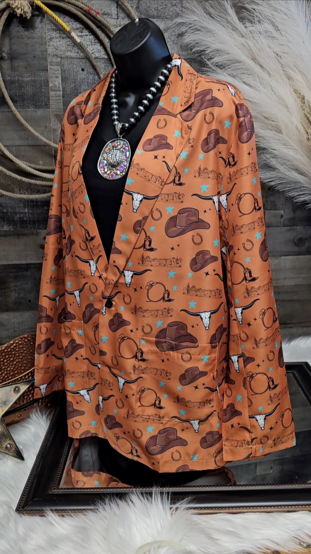 Baha Ranch Cowboy Things Womens Western Blazer