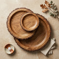 House of Avana Round Tree Mango Wood Platter Set of 3