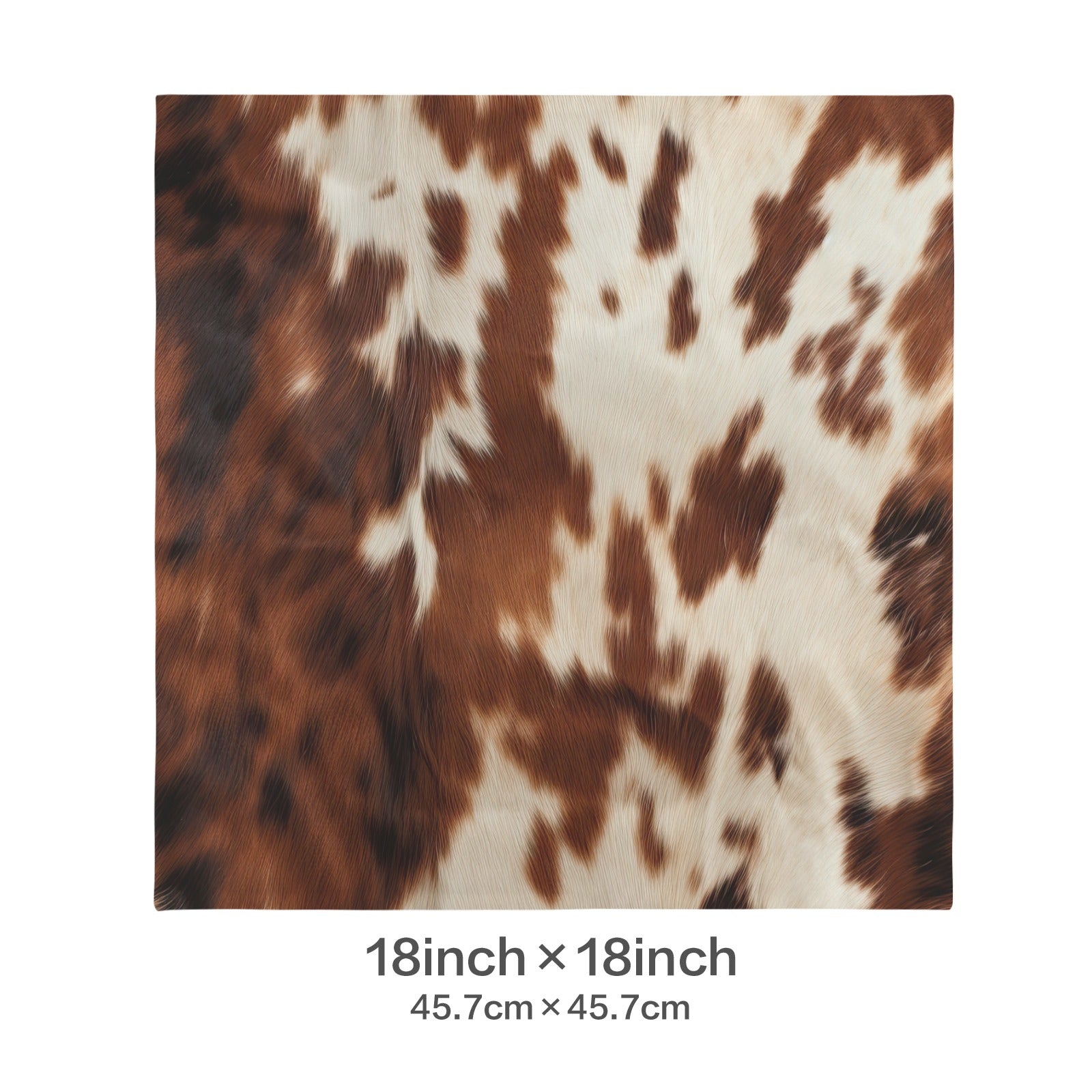 Baha Ranch Brown Cow Hide Print Velvety Soft Throw Pillow Case Made in America