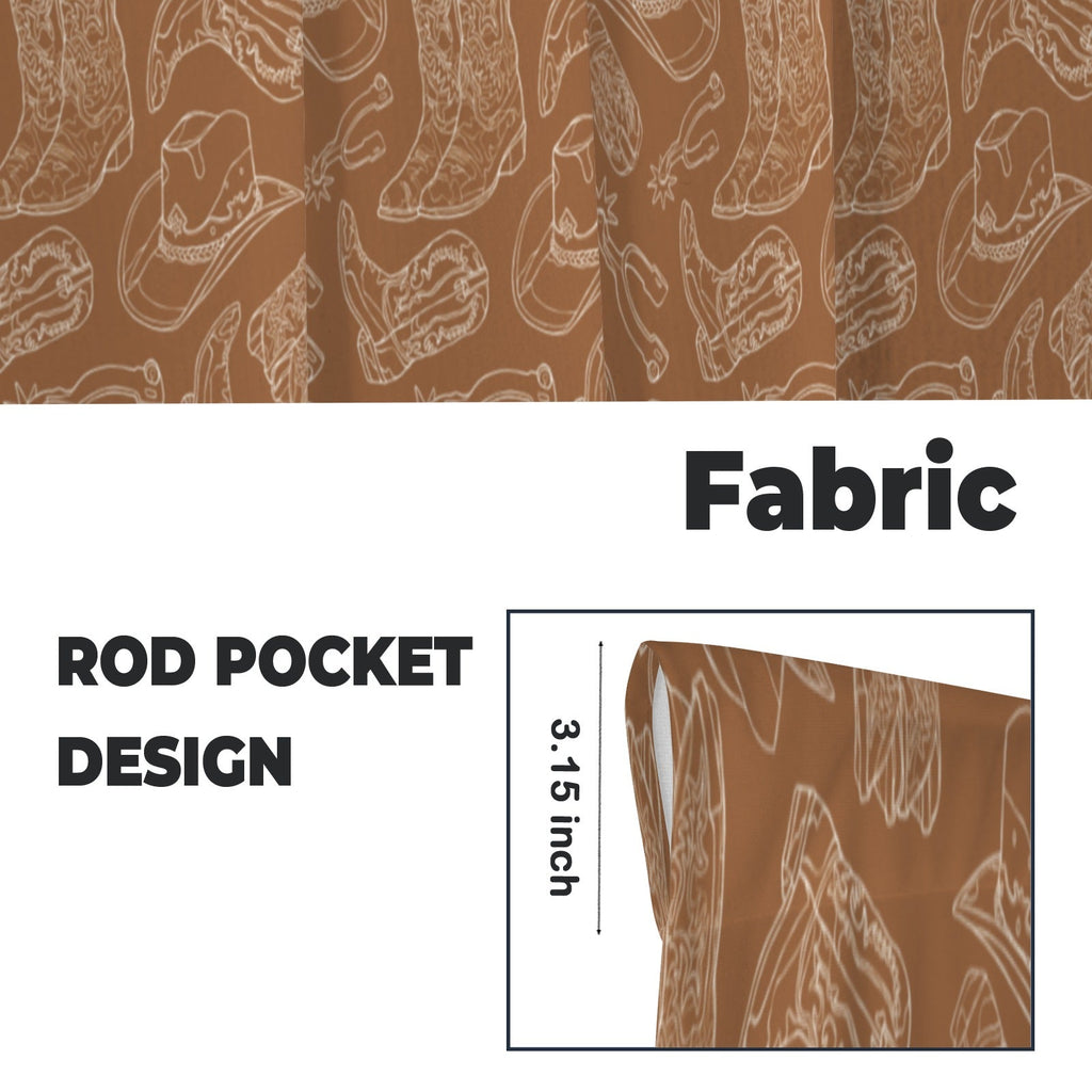 Baha Ranch Western Print Curtains Window Curtain 28"x40" (2-Piece) Made in America