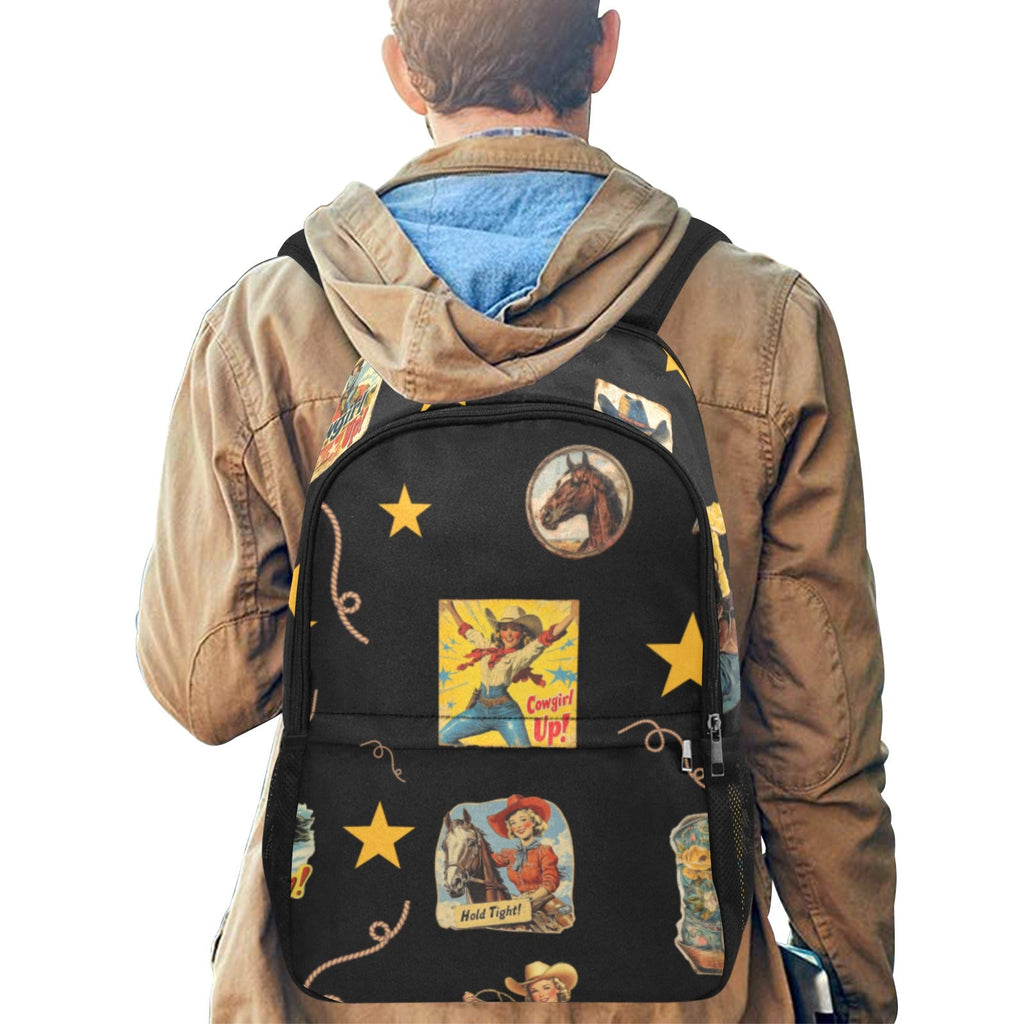 Baha Ranch Vintage Cowgirl Collage Backpack