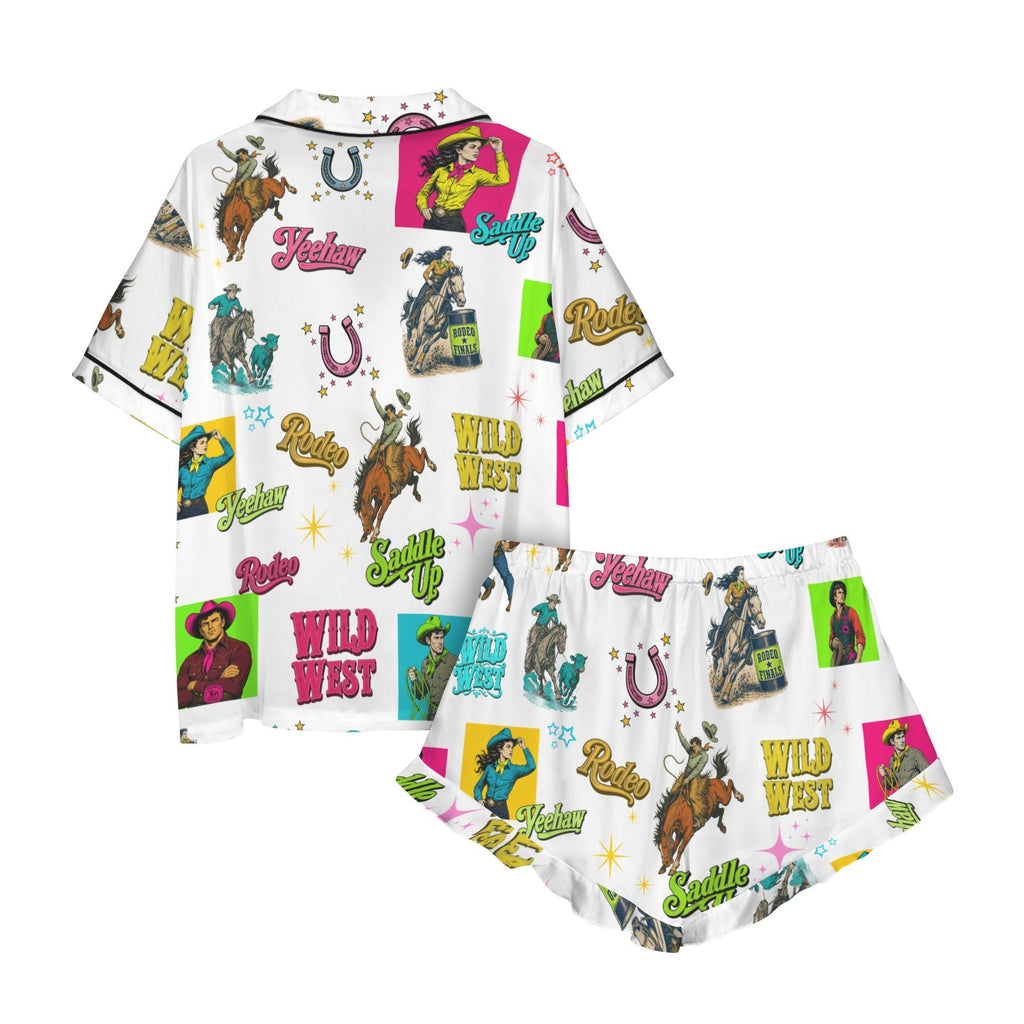 Baha Ranch The Last Roundup Western Rodeo Satin Pajama Set