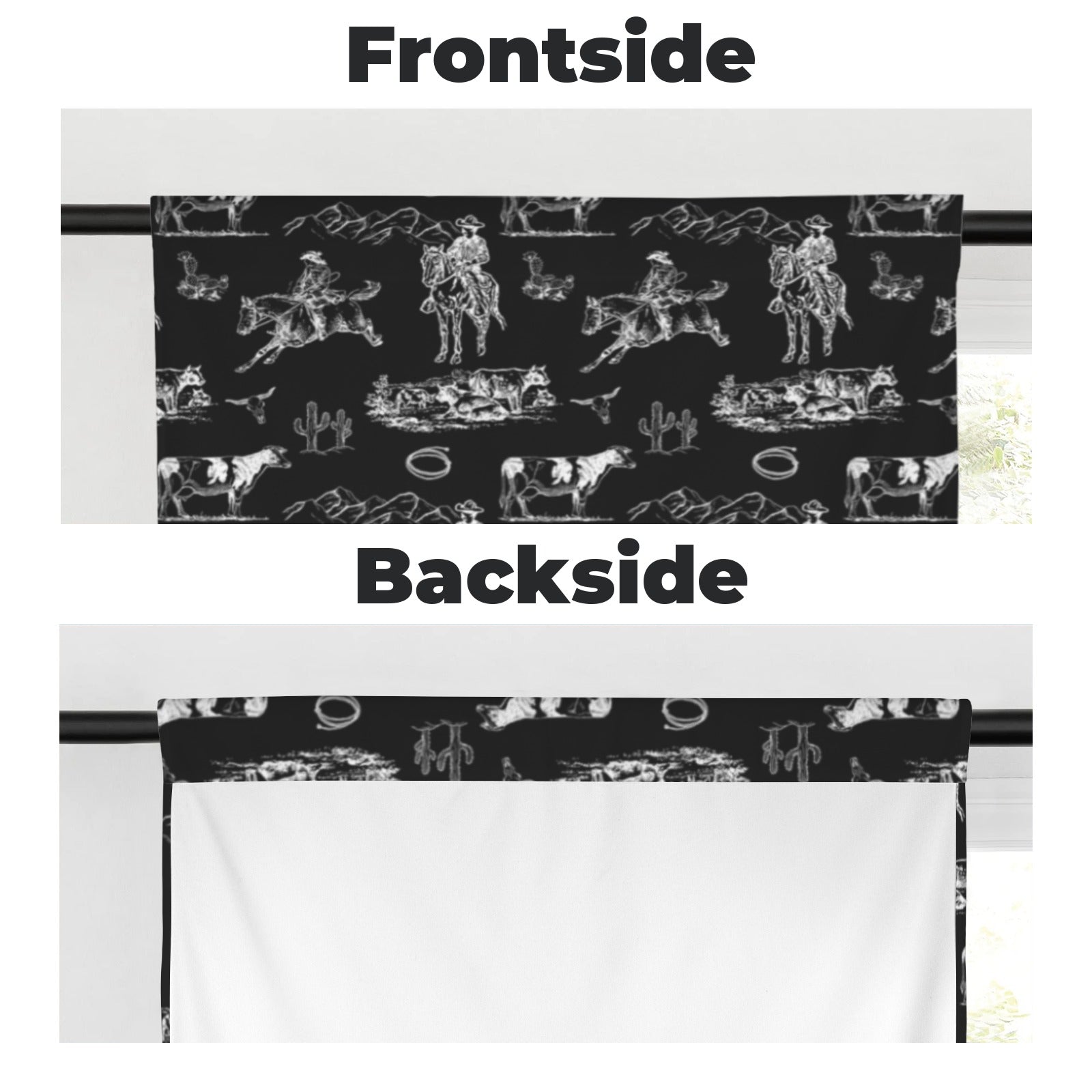 Baha Ranch Ranch Life Window Curtains 28"x40" (2-Piece) Made in America