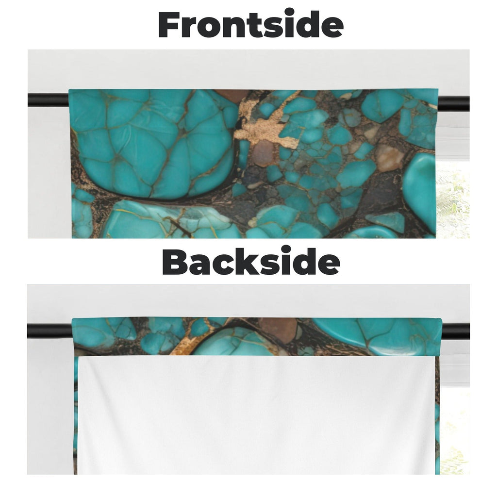 Baha Ranch Turquoise Window Curtains 28"x40" (2-Piece) Made in America