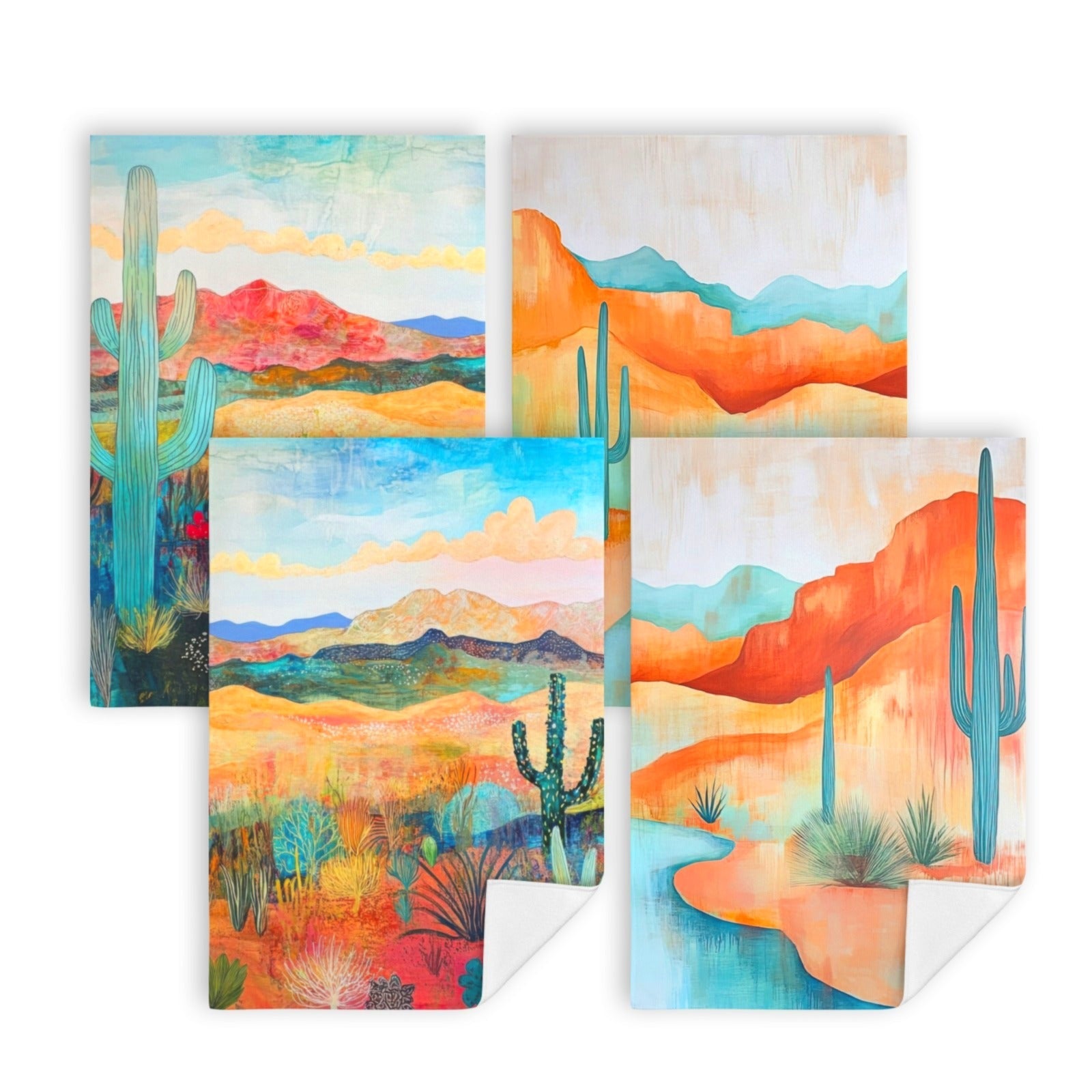 Baha Ranch Desert Dreaming Set of 4 Kitchen Dish Towels Made in America