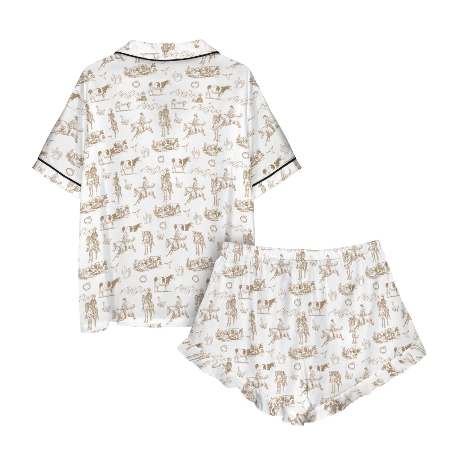 Baha Ranch Ranch Life Western Satin Western Pajama Set