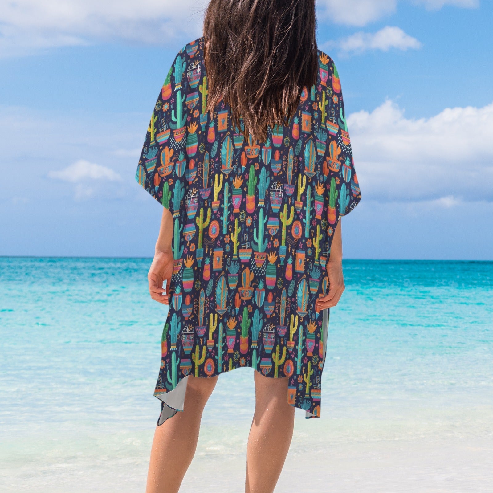 Baha Ranch Crazy Cactus Lady Duster Kimono Coverup