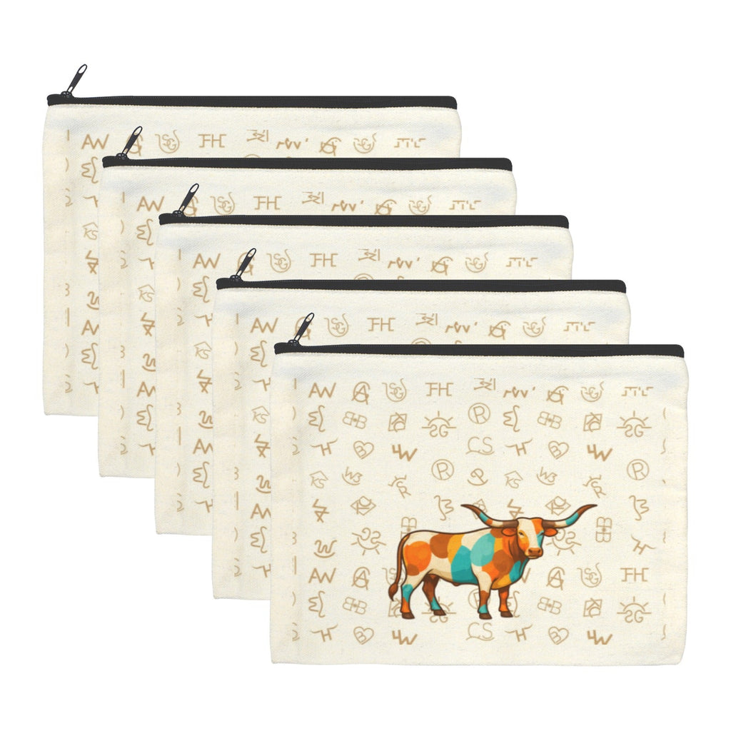 Baha Ranch Brand Longhorn Pack of 5 bags Cosmetic Bag Made in America