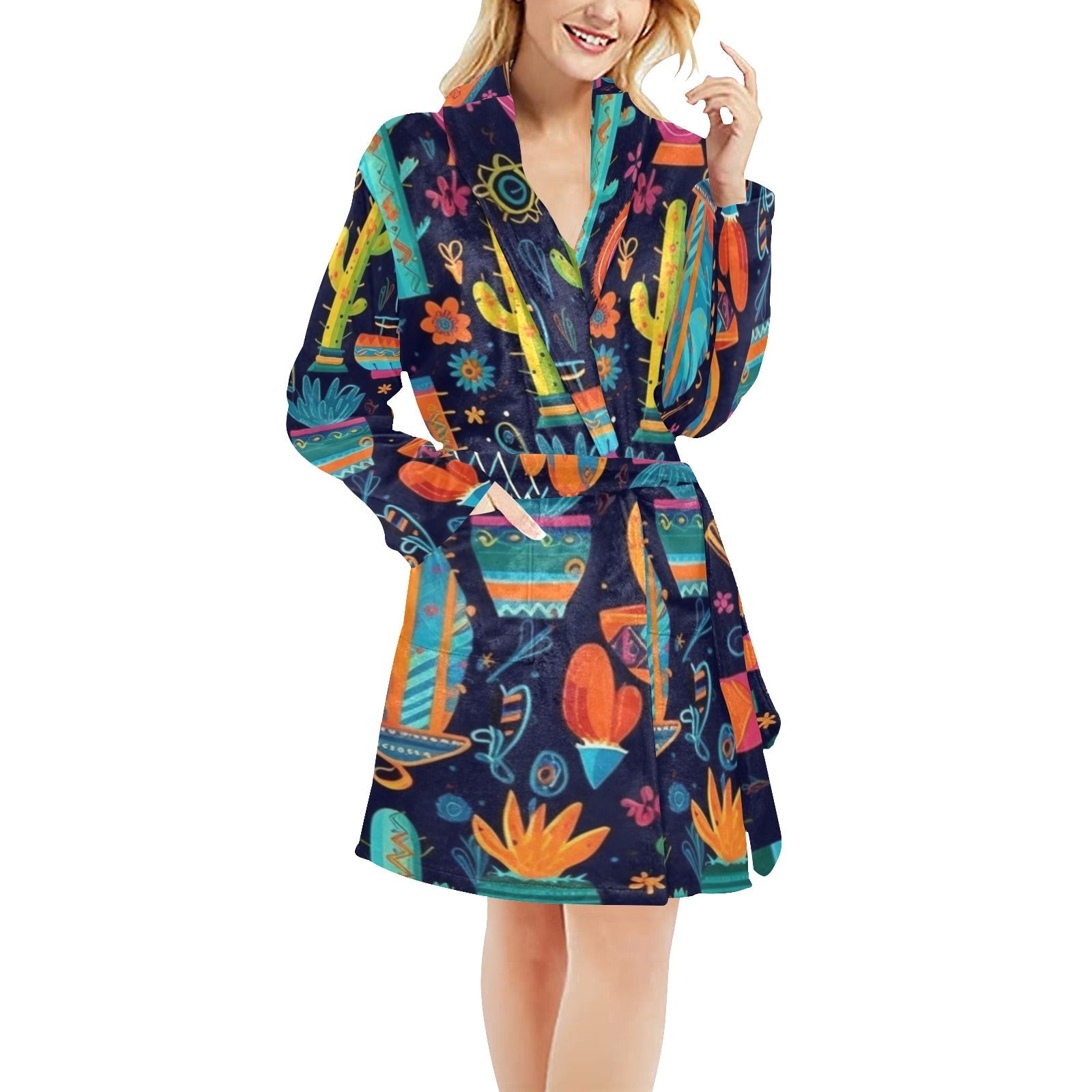 Baha Ranch Crazy Cactus Lady Western Bath Robe