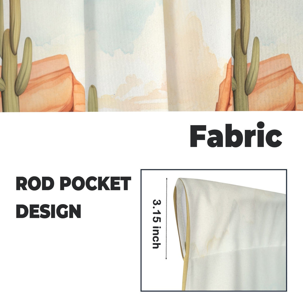 Baha Ranch Watercolor Desert Curtains 28"x40" (2-Piece) Made in America