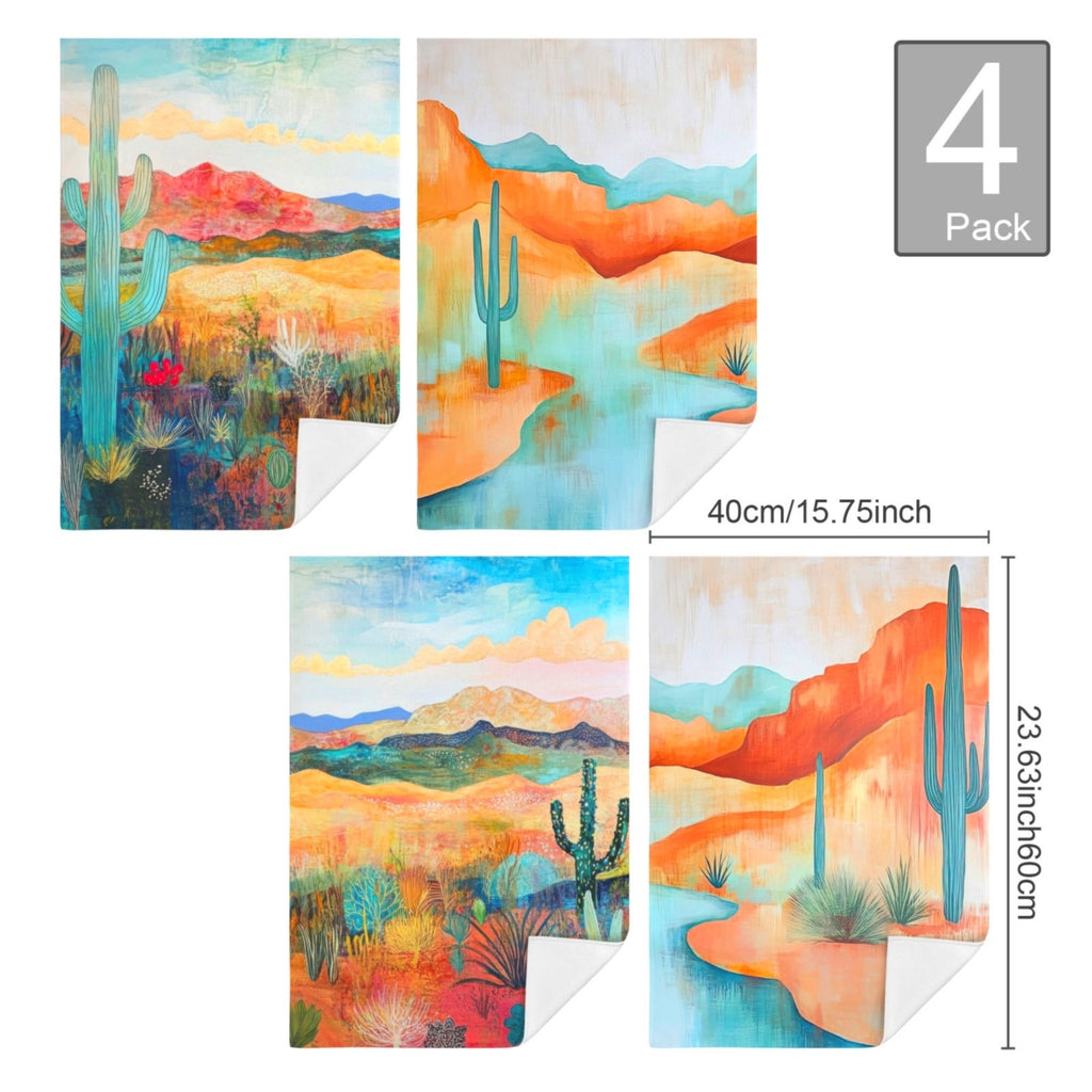 Baha Ranch Desert Dreaming Set of 4 Kitchen Dish Towels Made in America