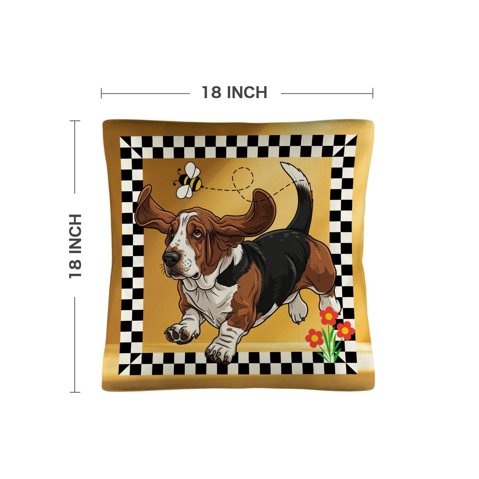 Baha Ranch Basset Hound Throw Pillow Case Made in America