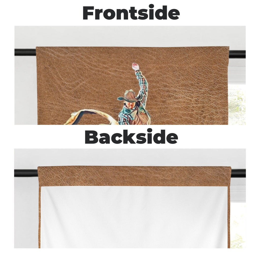 Baha Ranch Rodeo Bullrider Window Curtains 28"x40" (2-Piece) Made in America