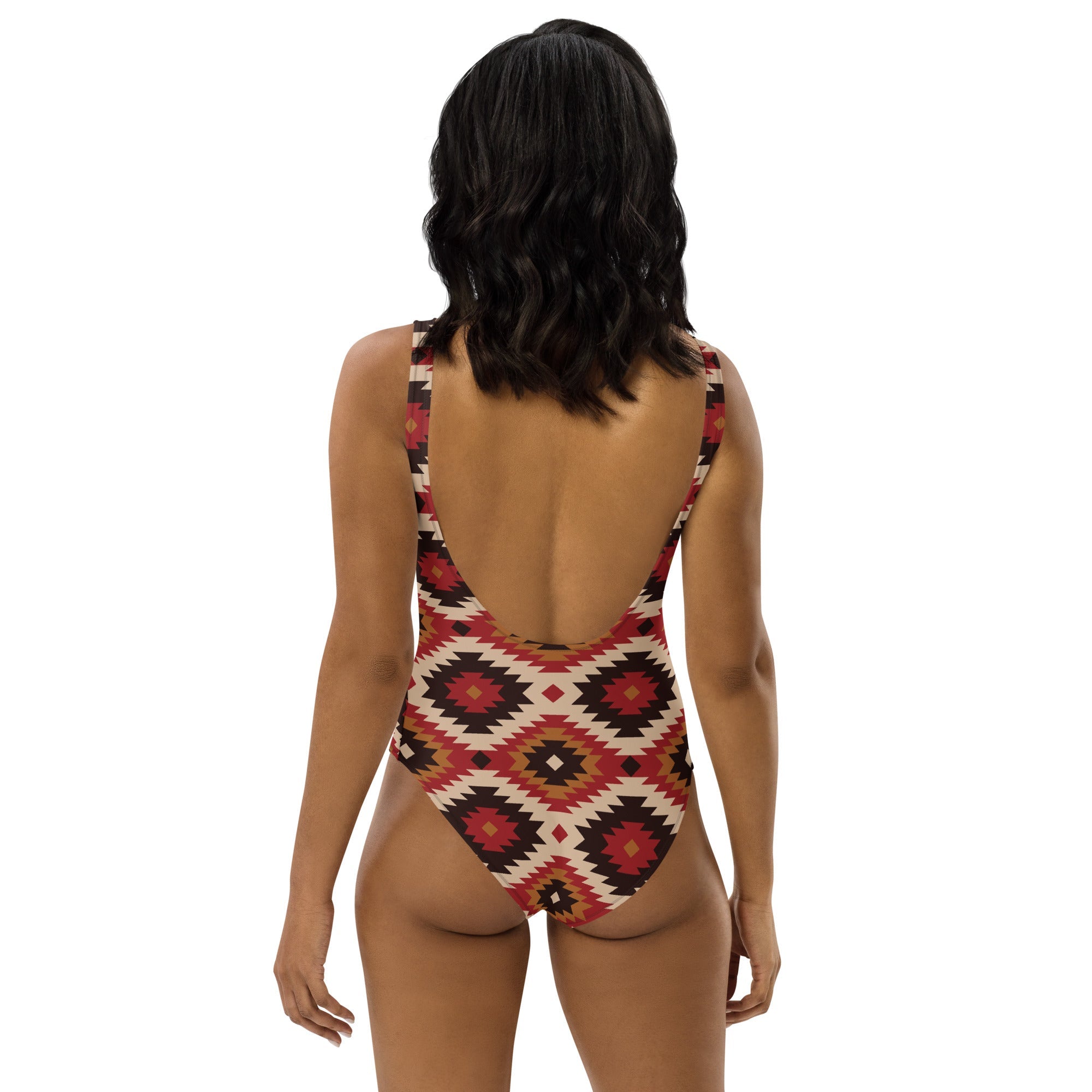 Baha Ranch Yeehaw Rust Aztec One-Piece Swimsuit