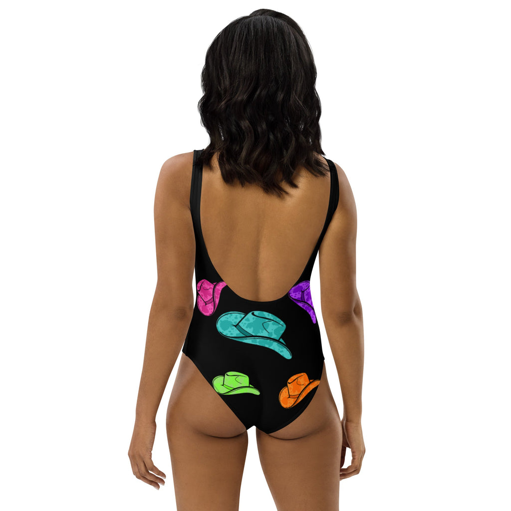Baha Ranch Yeehaw All Neon Hat One-Piece Swimsuit