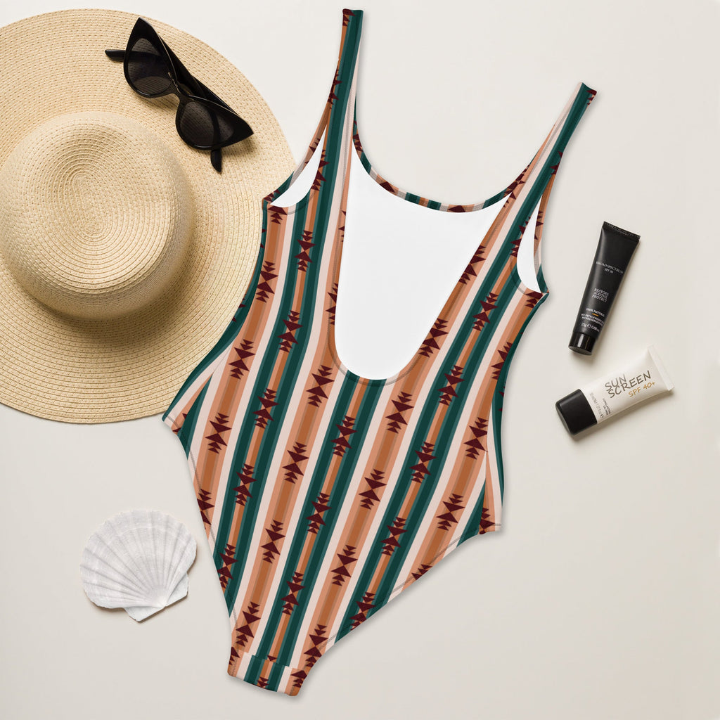 Baha Ranch Yeehaw Cocoa Aztec One-Piece Swimsuit