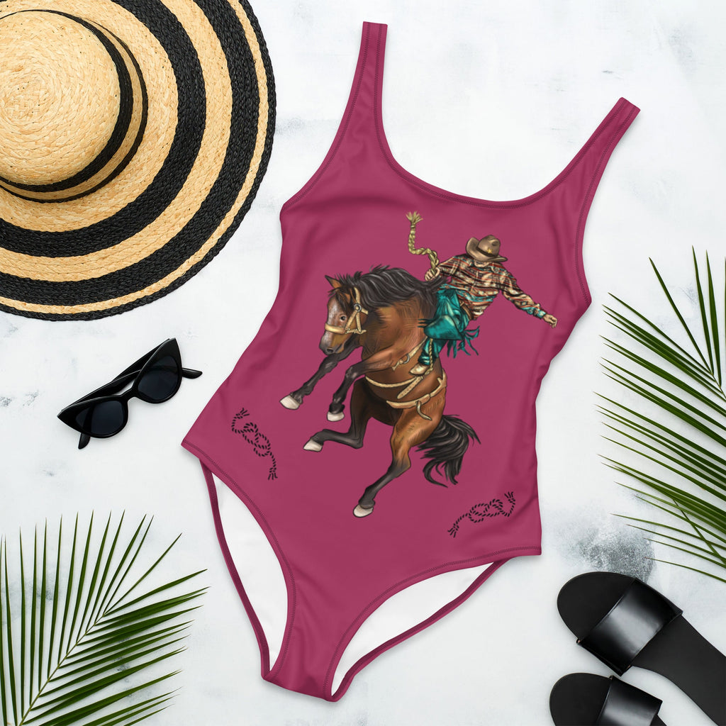 Baha Ranch Yeehaw Ride Cowboy Ride One-Piece Swimsuit