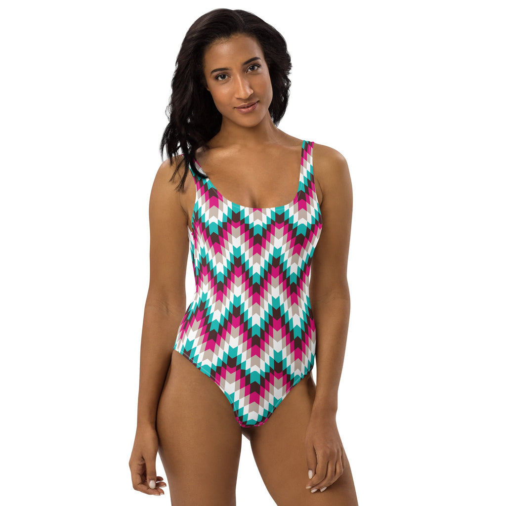 Baha Ranch Yeehaw Turquoise Aztec One-Piece Swimsuit