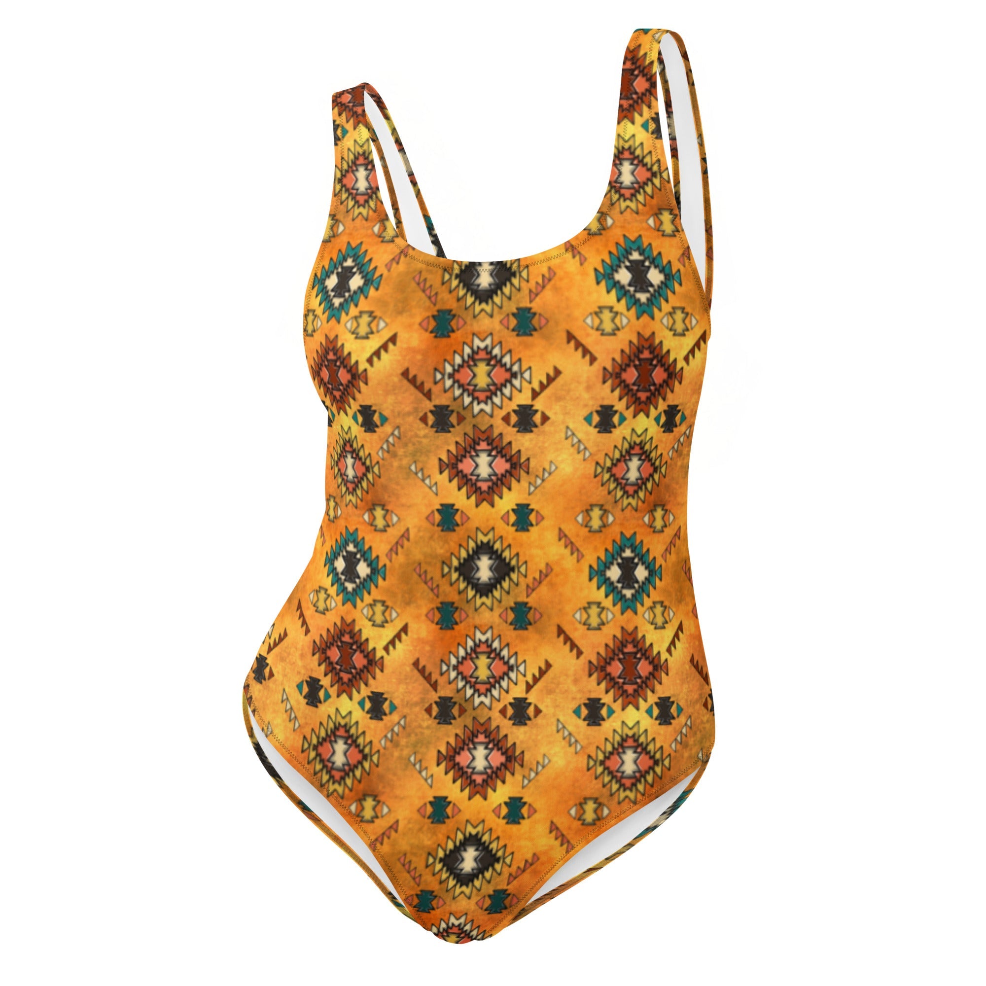Baha Ranch Yeehaw Golden Aztec One-Piece Swimsuit