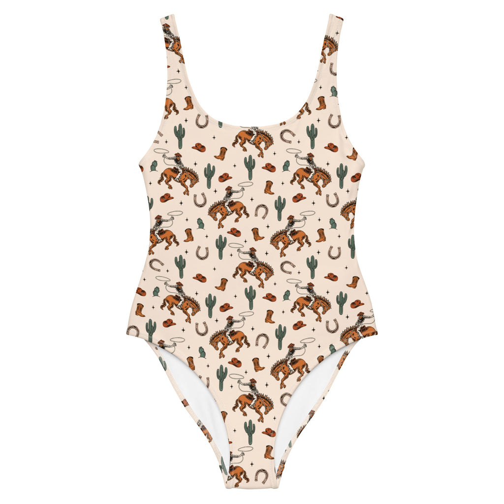 Baha Ranch Yeehaw Rodeo Cowboy One-Piece Swimsuit