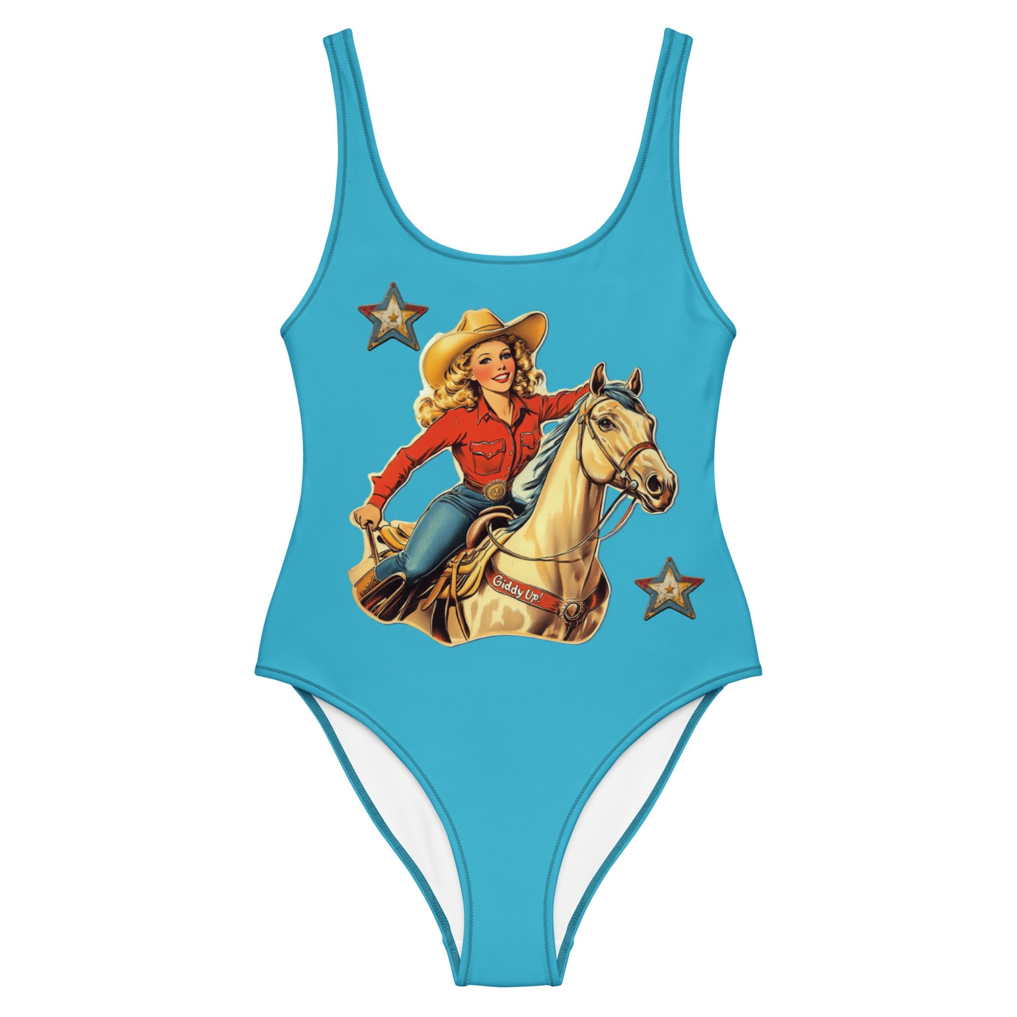 Baha Ranch Yeehaw Vintage Cowgirl One-Piece Swimsuit