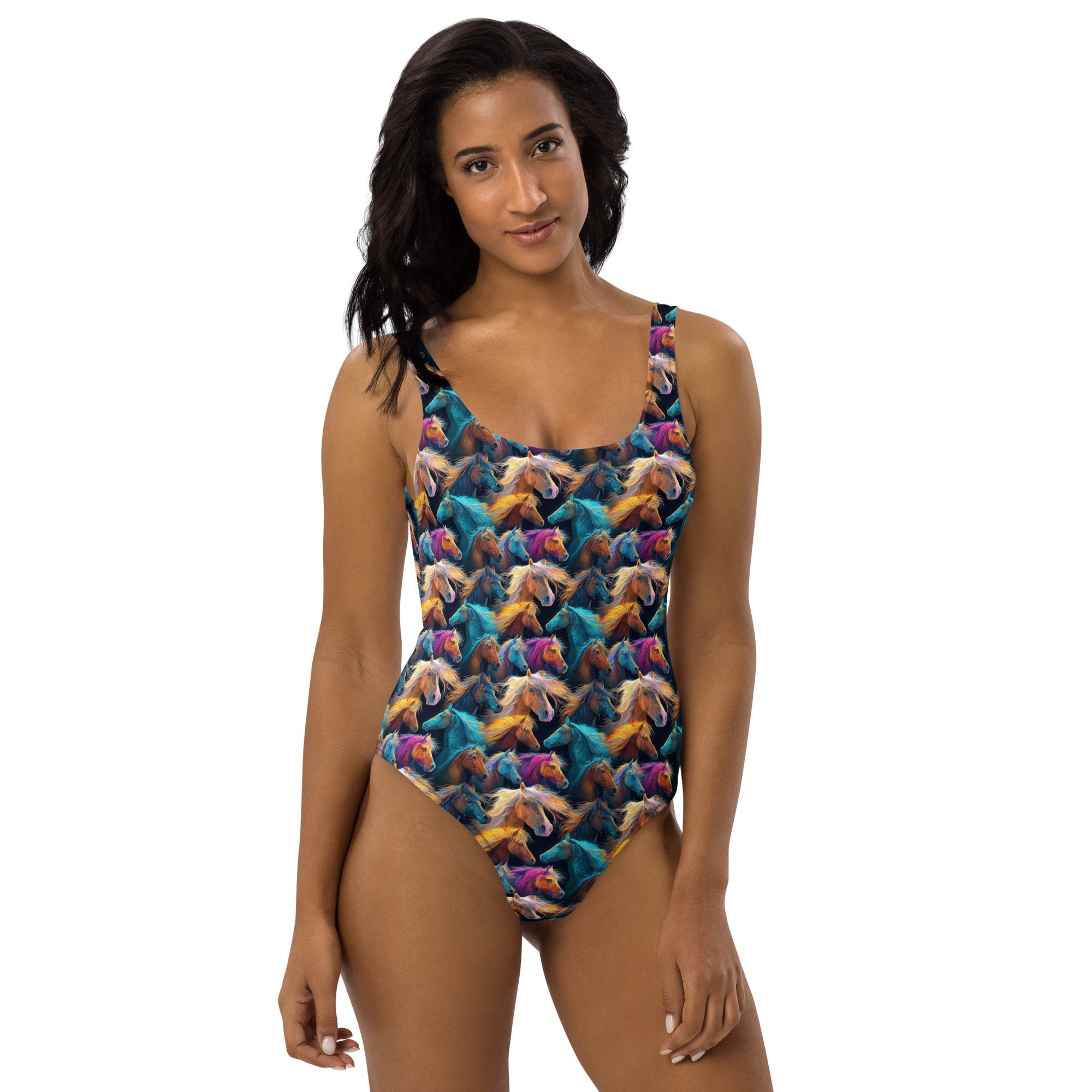 Baha Ranch Yeehaw Wild Horses One-Piece Swimsuit
