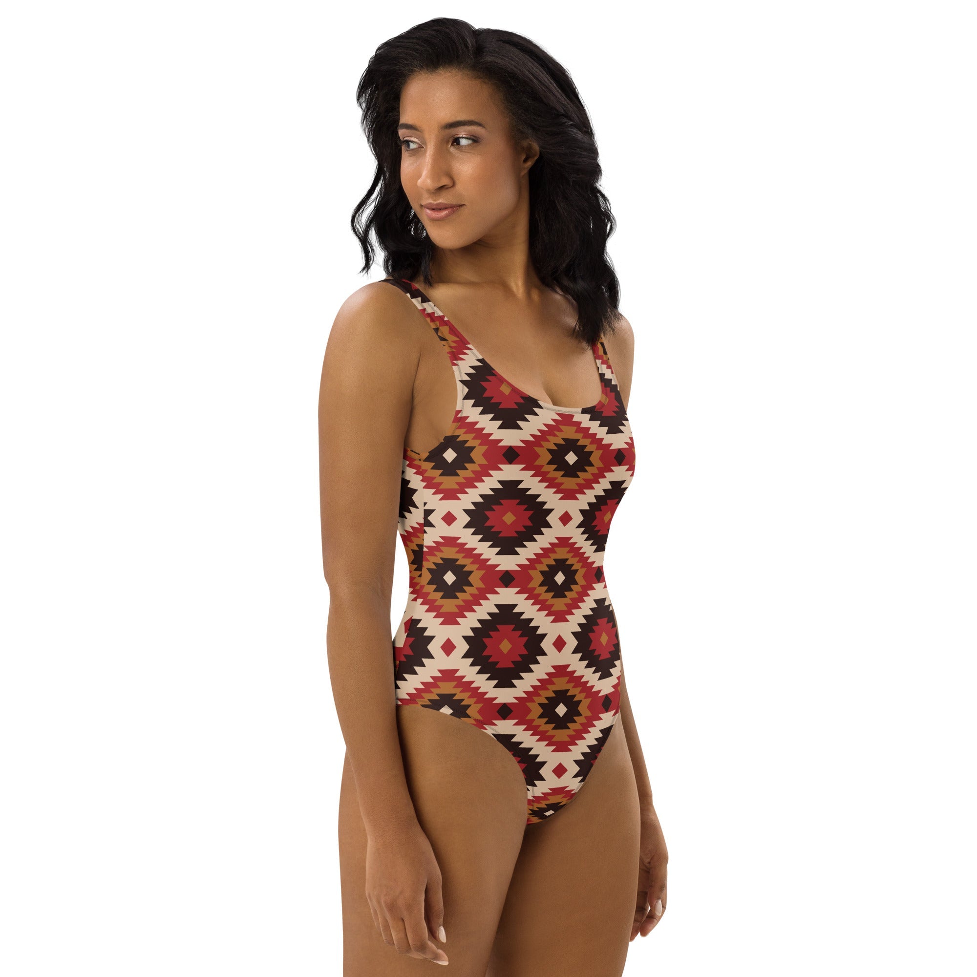 Baha Ranch Yeehaw Rust Aztec One-Piece Swimsuit