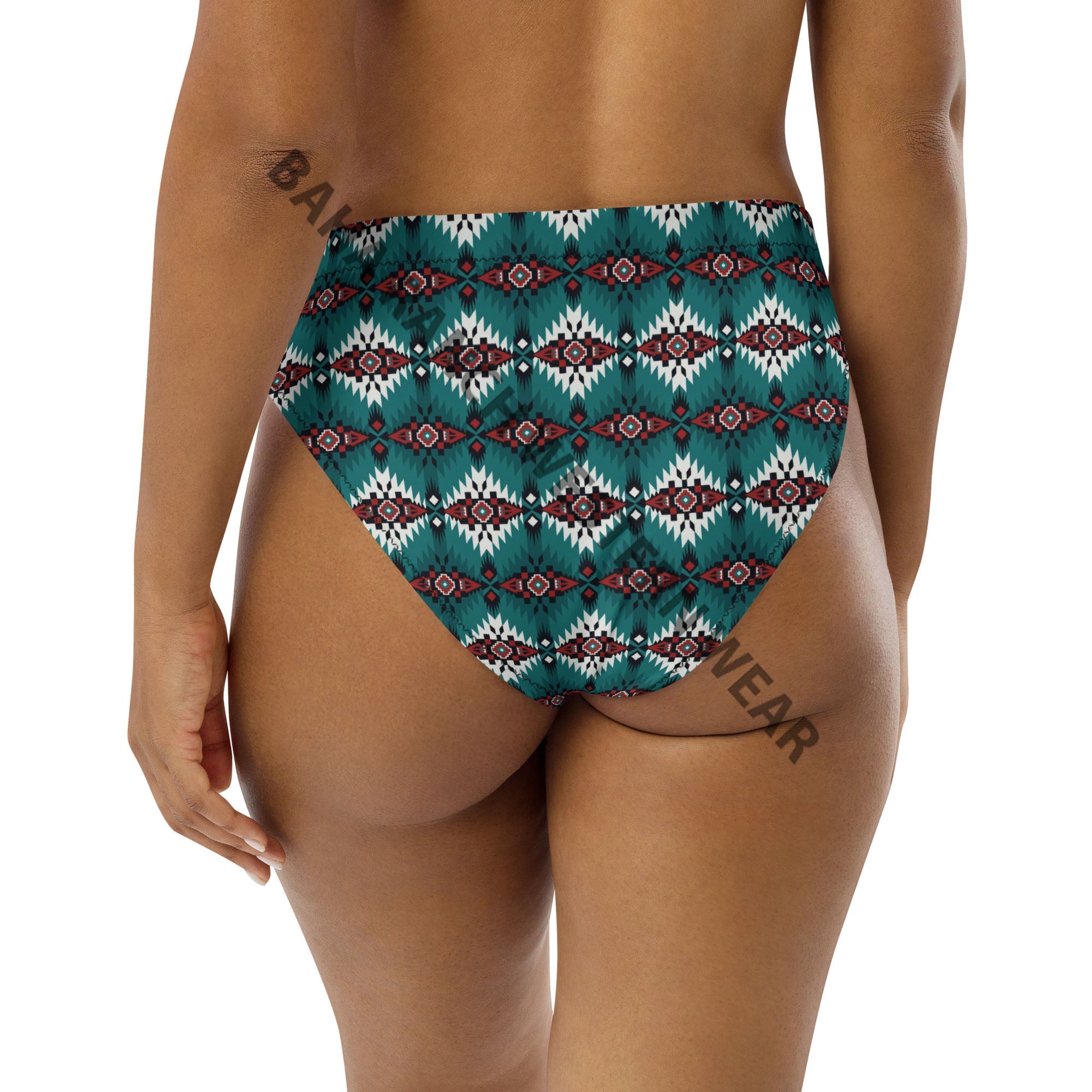 Baha Ranch Yeehaw Teal Burgandy Bikini Bottom