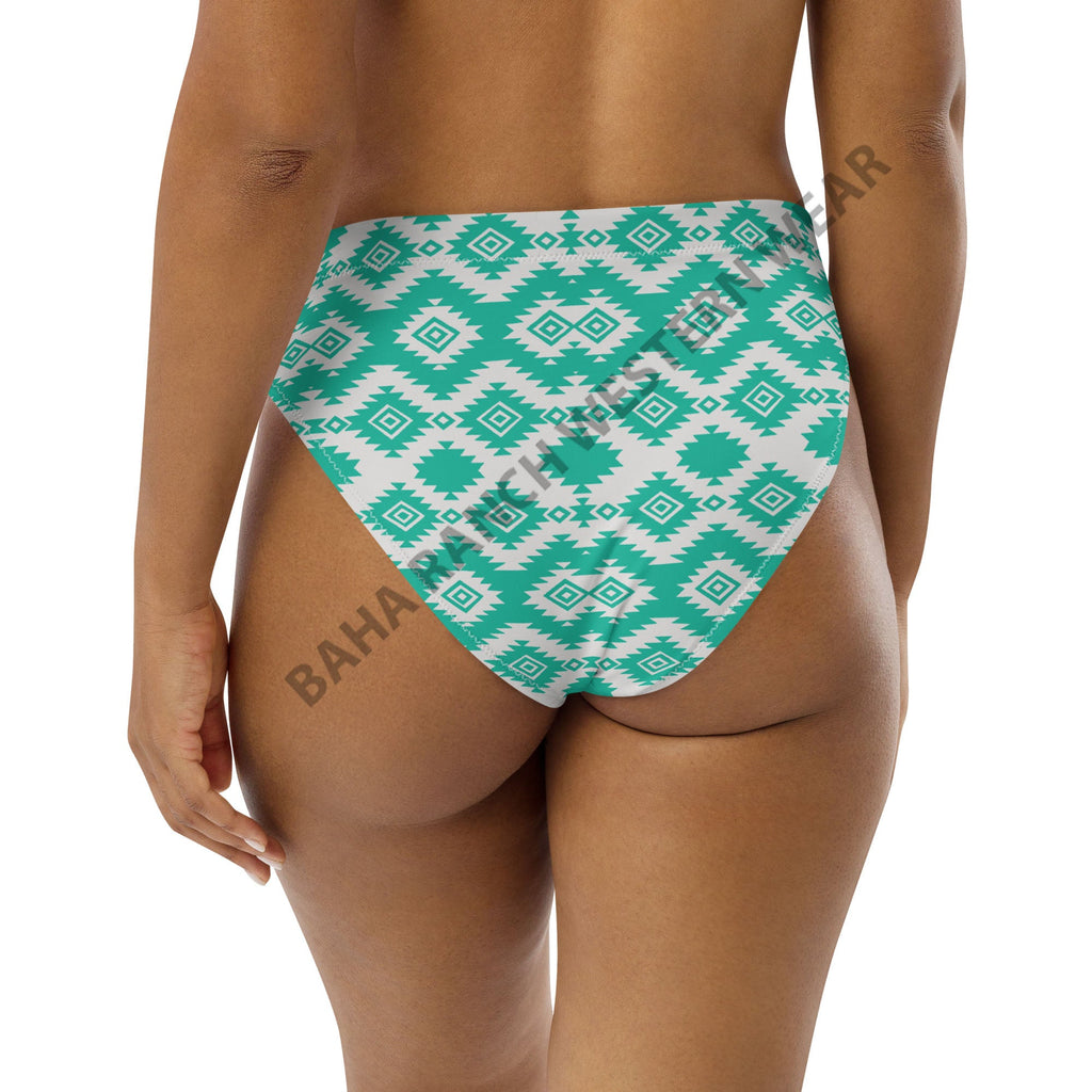 Baha Ranch Yeehaw Turquoise Aztec Bikini Bottom