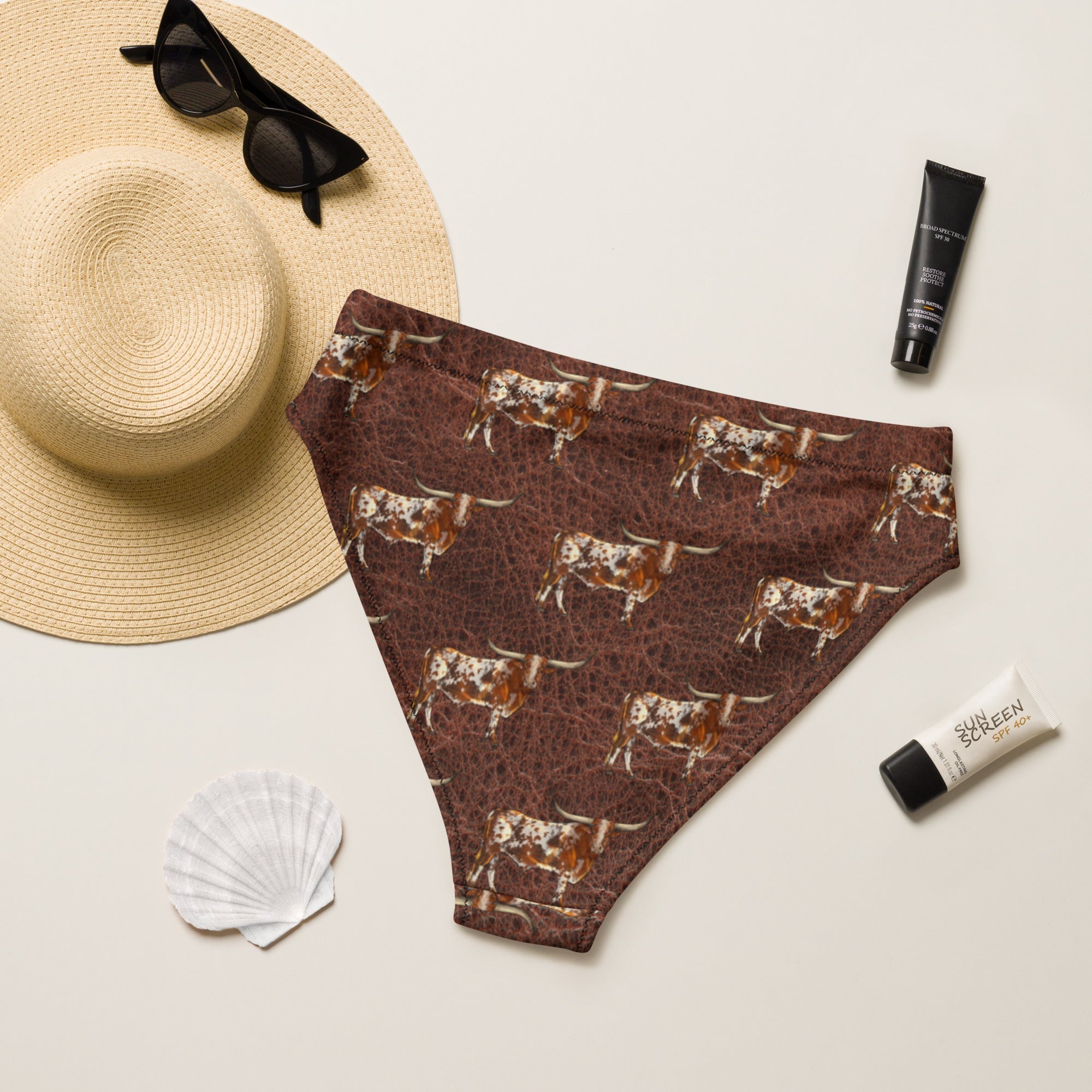 Baha Ranch Yeehaw Leather & Longhorns Bikini Bottom